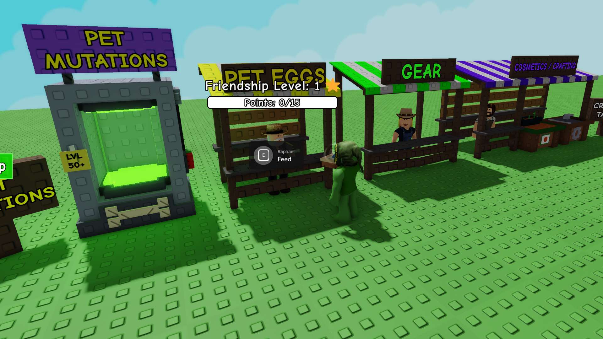 Feed the Pet Shop NPC to unlock Tier 2 (Image via Roblox Corporation)