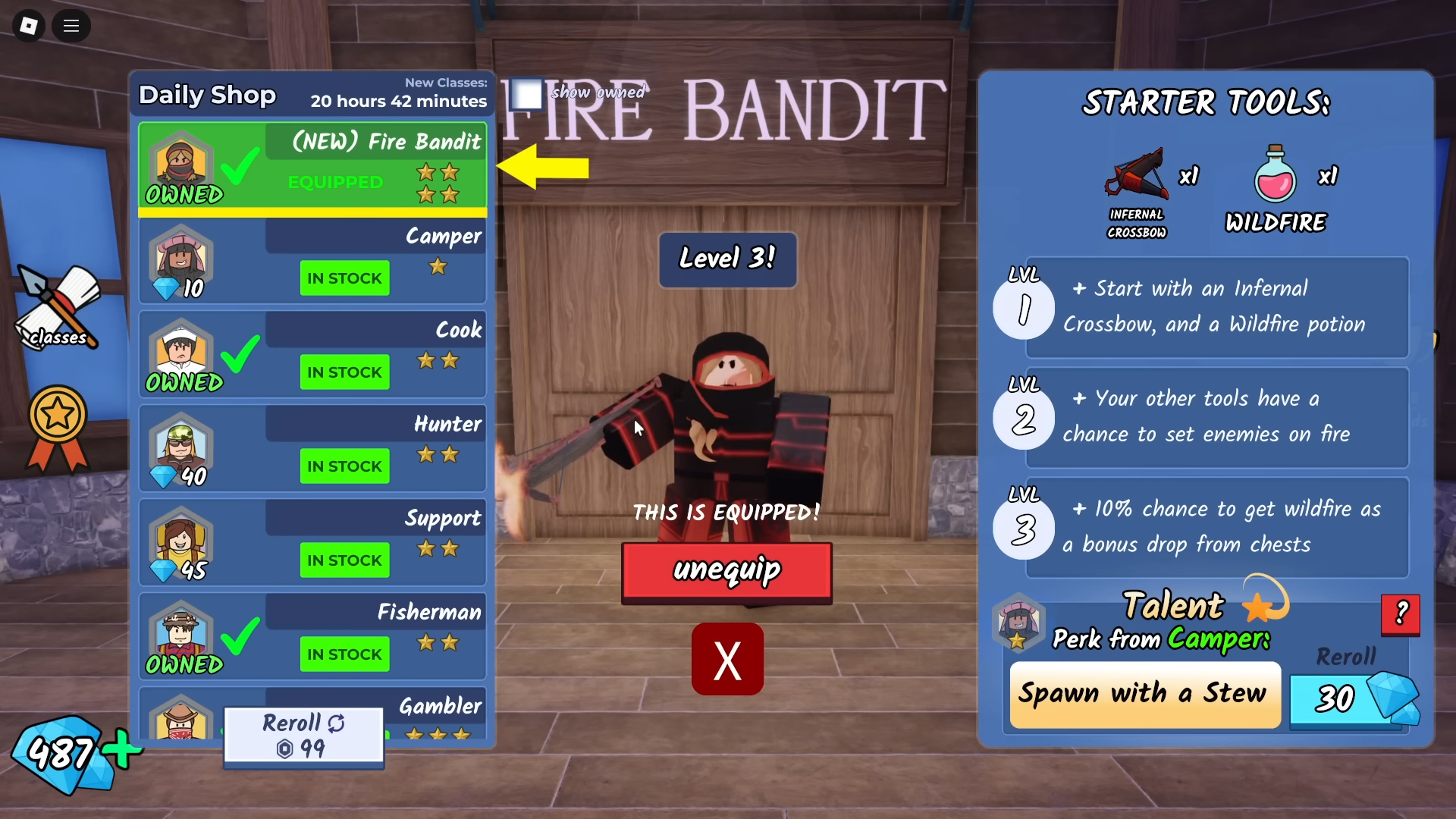 Fire Bandit Class guide (Image via Roblox Corporation)