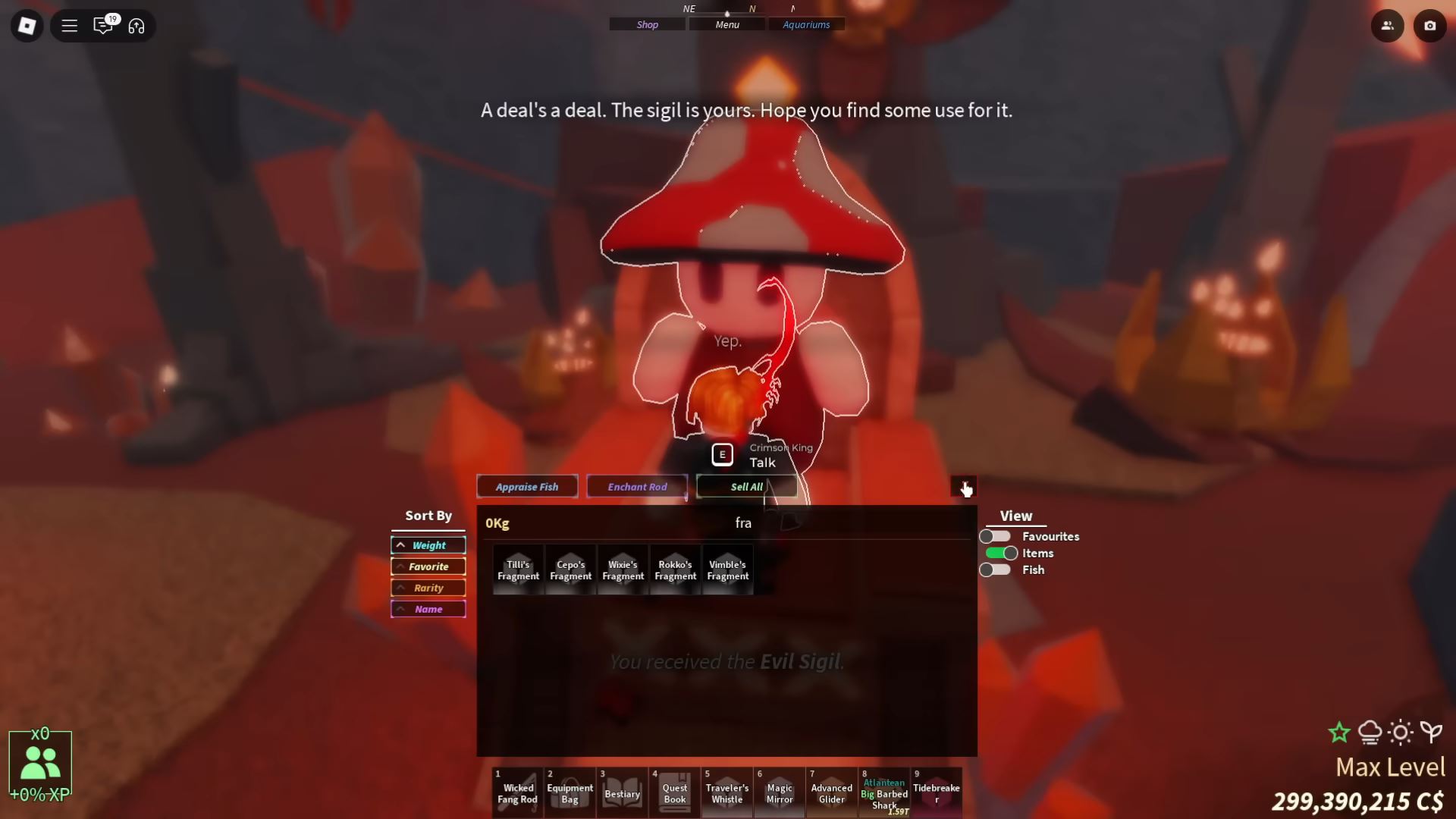Fisch Crimson King Fragments (Image via Roblox Corporation)