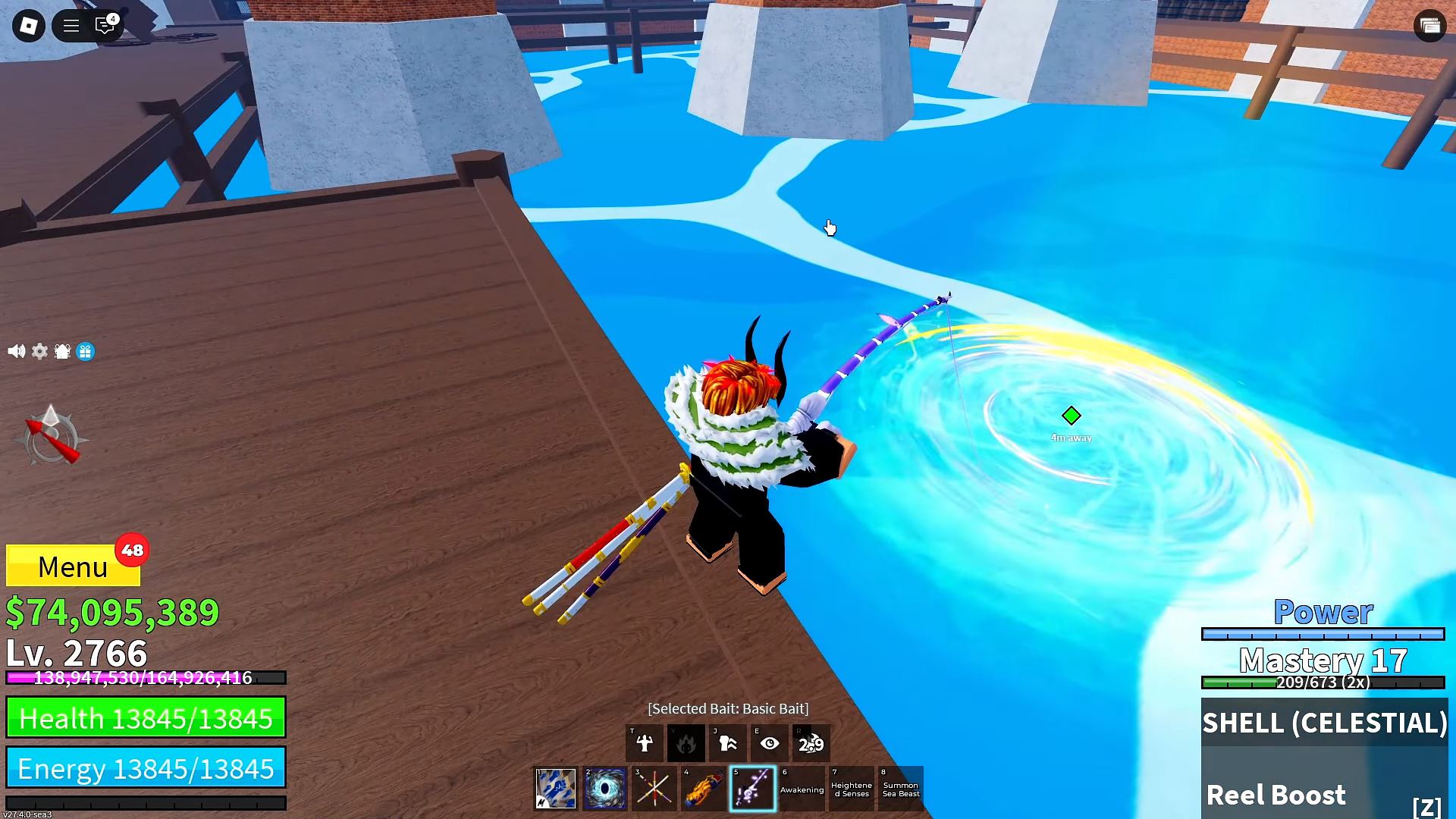 Fishing in Golden Whirlpool (Image via Roblox Corporation)