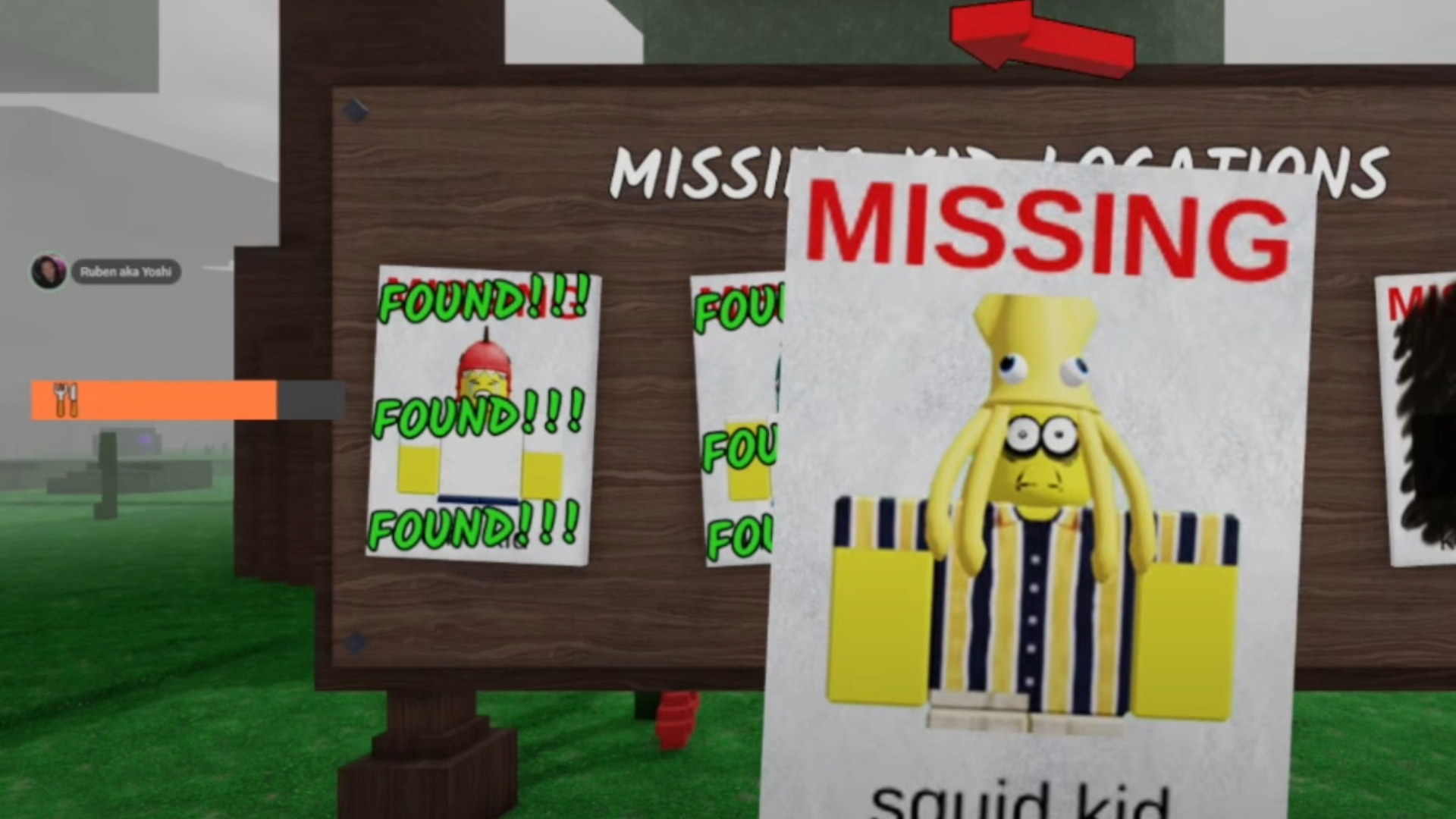 Follow the arrow just above the Squid Kid poster