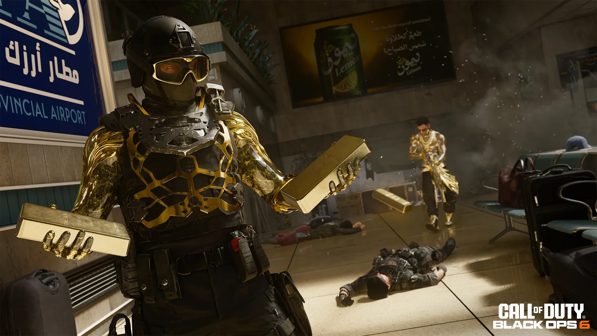An Operator holding Gold Bars in Warzone and Black Ops 6