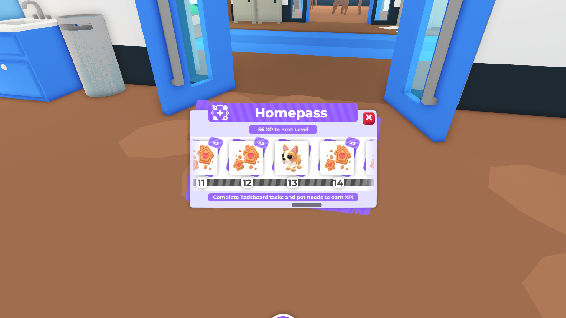 Get the dog from the Homepass (Image via Roblox Corporation)