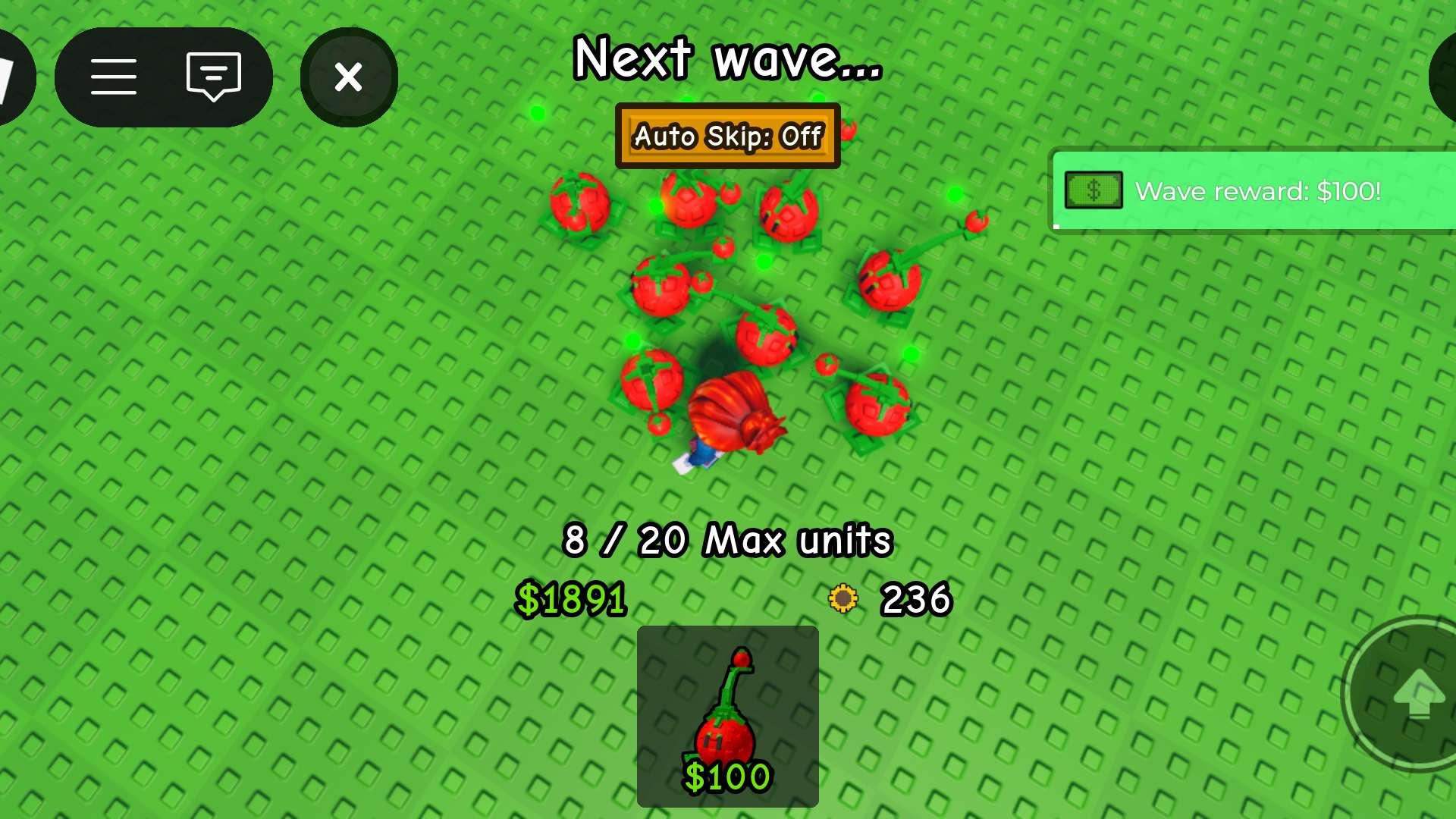 Getting seeds fast has never been easier in Garden Tower Defense (Image via Roblox Corporation)