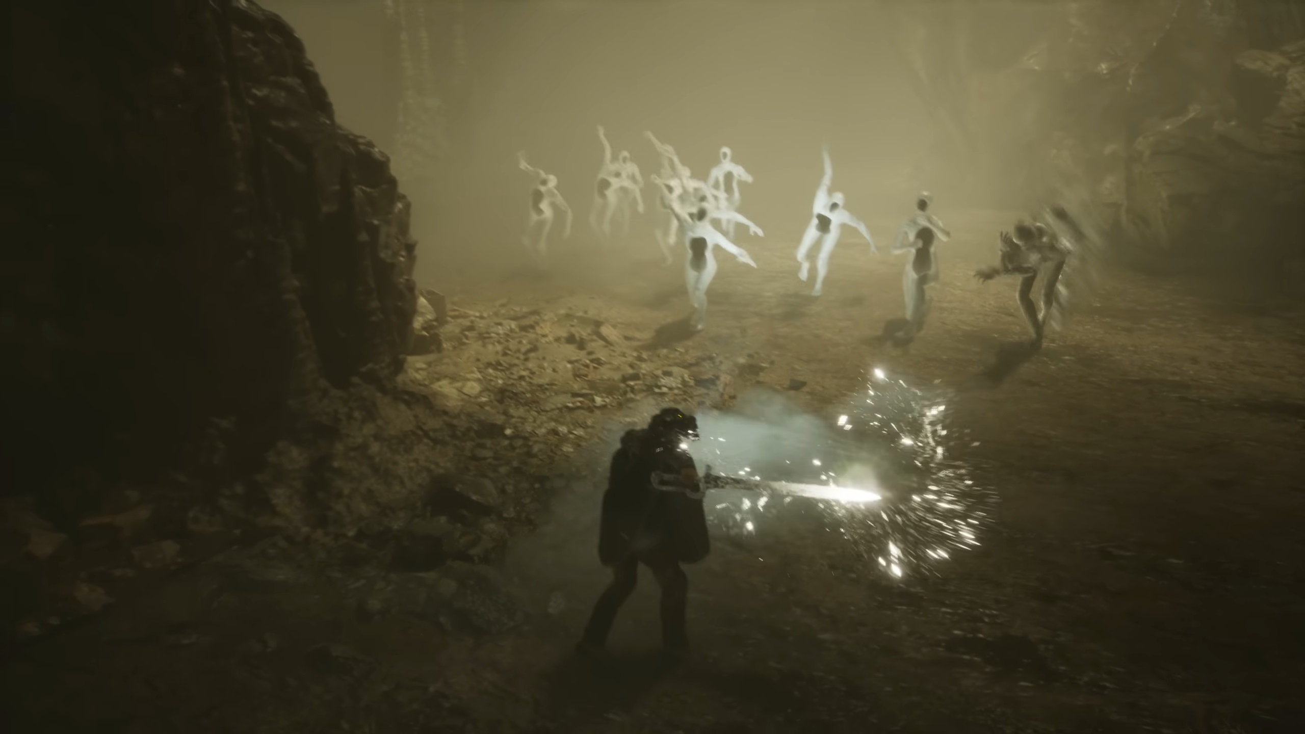 Picture describes Remi in combat with the Hollow Walkers in Hell Is Us