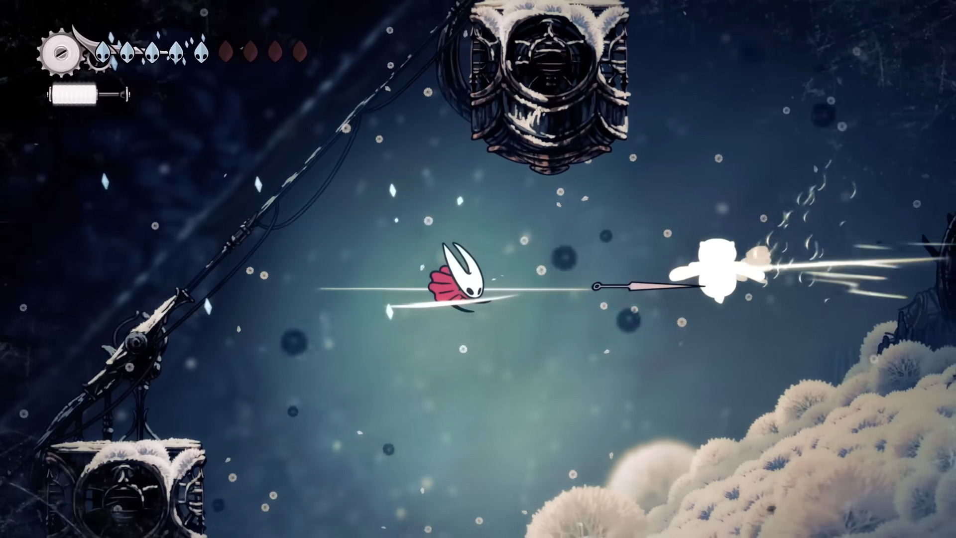 Use the Clawline on enemies as well (Image via Team Cherry)