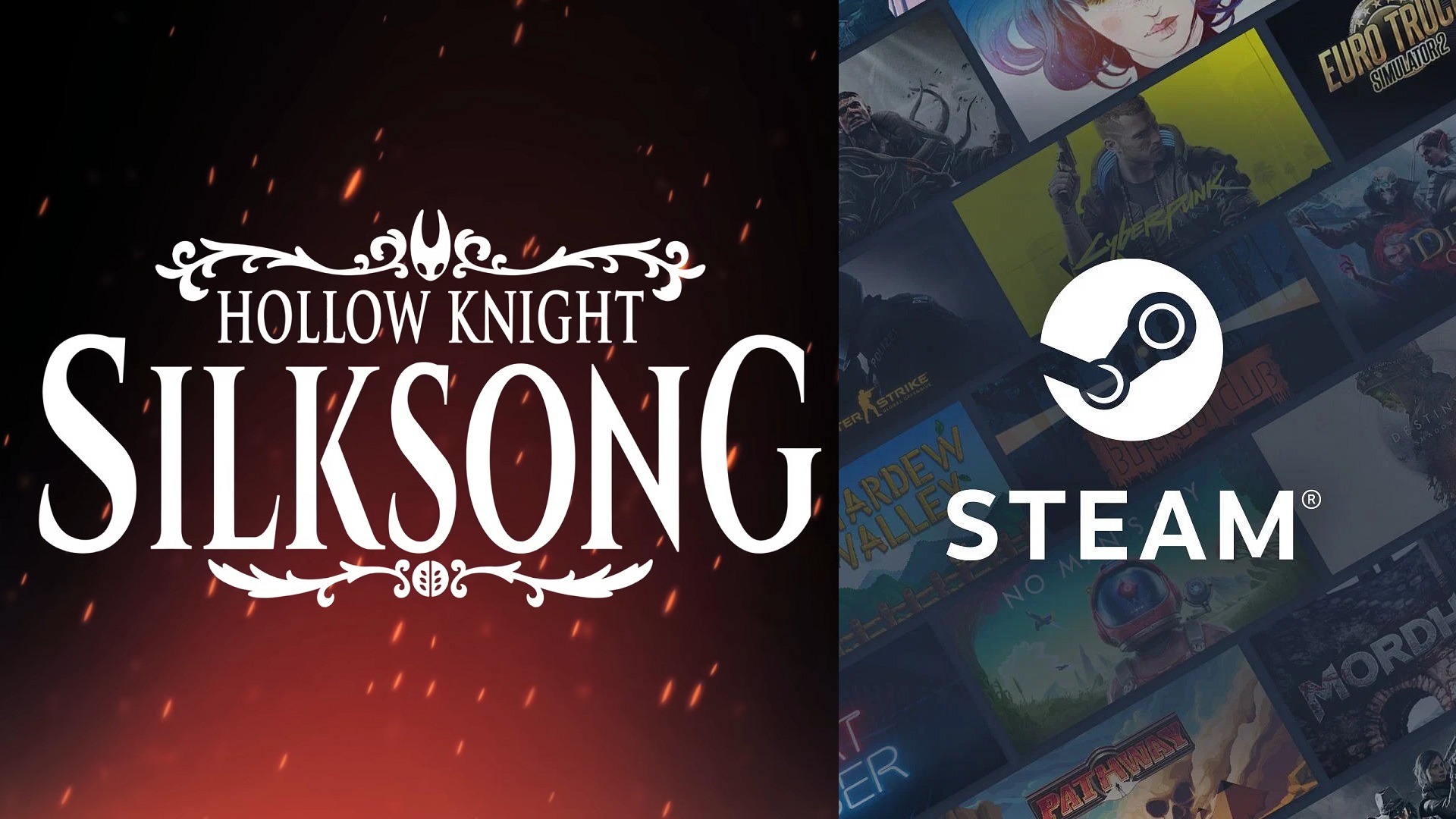 Picture of Hollow Knight Silksong and Steam logo