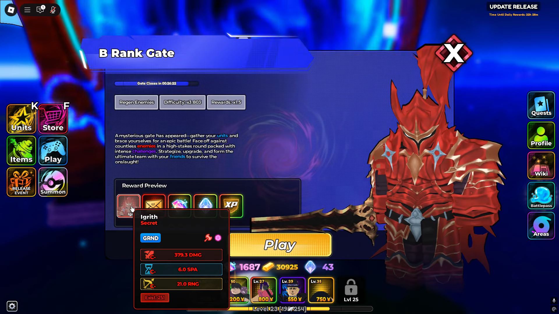 Igrith Drop Chance (Image via Roblox Corporation)
