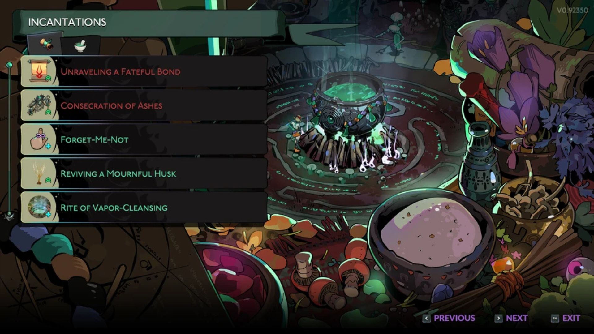 Learn incantations in the Cauldron in Hades 2 (Image via Supergiant Games)