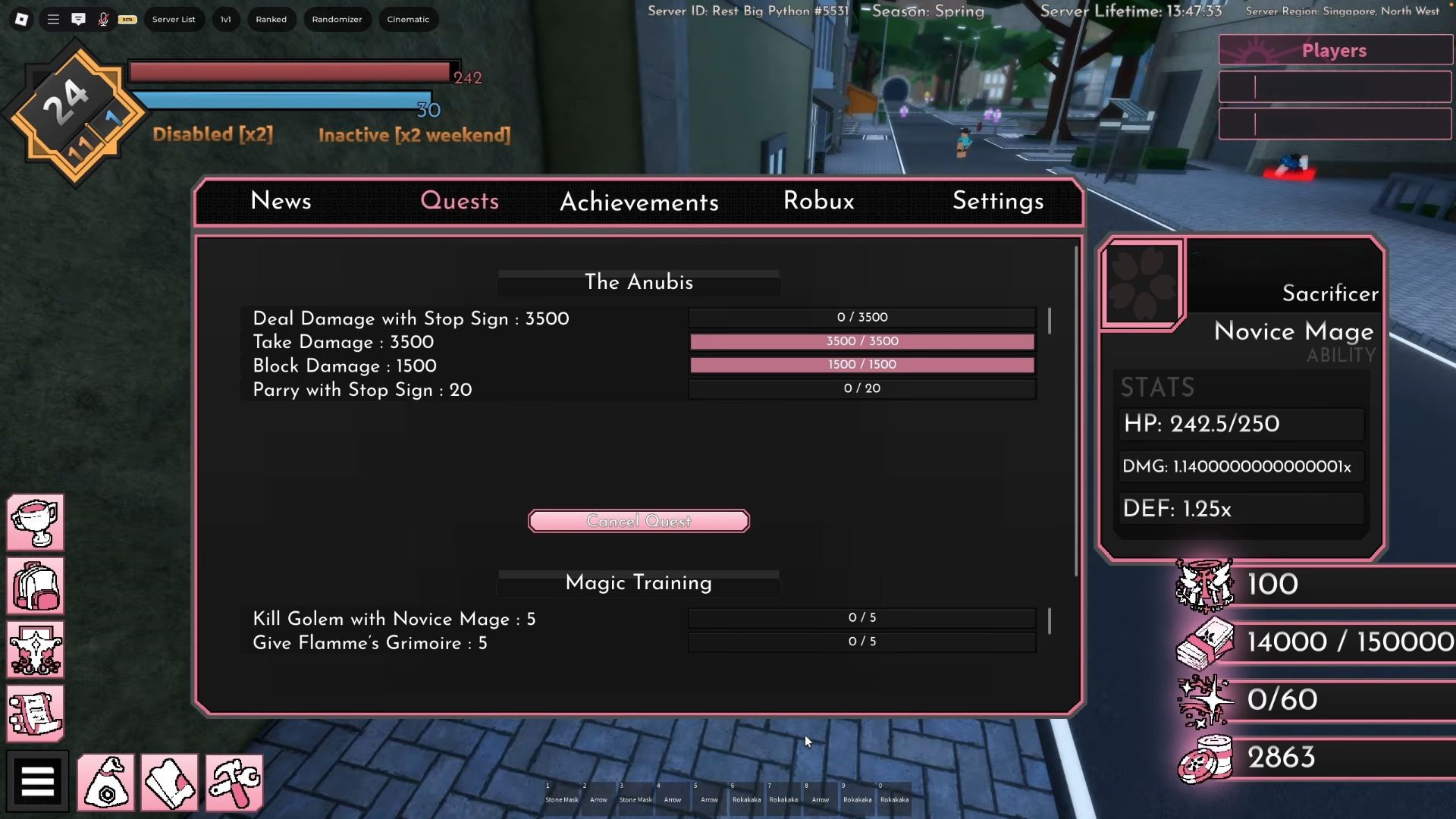 Magic Training Quest (Image via Roblox Corporation)