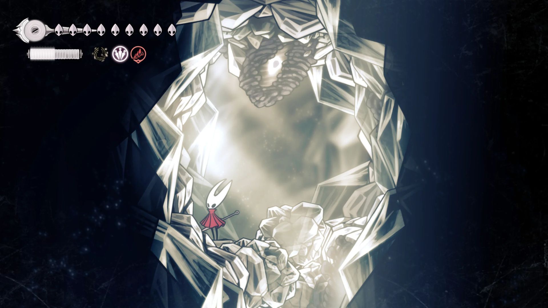 Mask Shard 17 from Act 3 of Mount Fay (Image via Team Cherry)