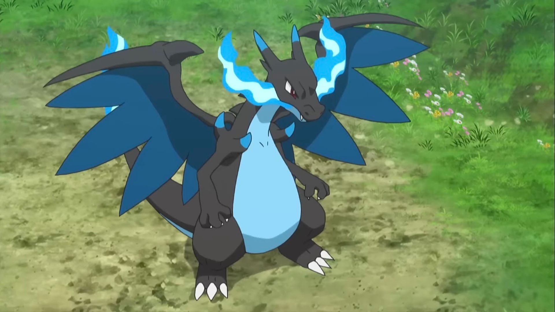 Mega Charizard X in the anime (Image via TPC)