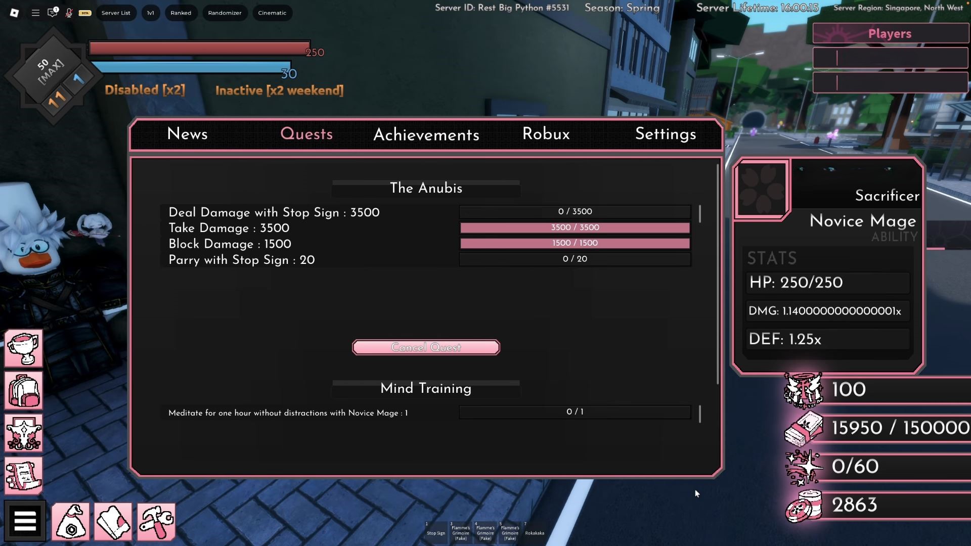 Mind Training Quest (Image via Roblox Corporation)