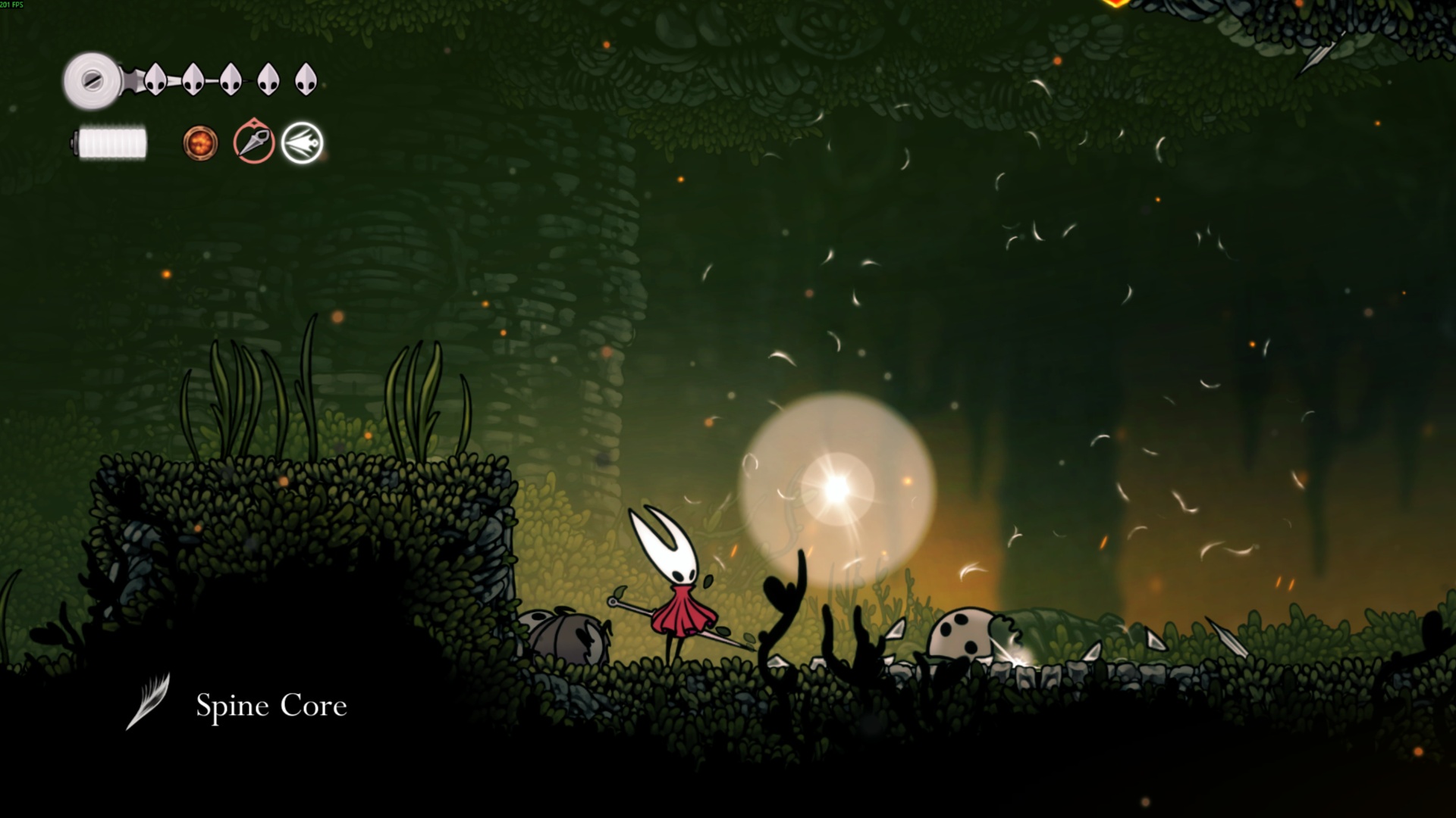 Hit the spines to collect them (Image via Team Cherry | Deltia’s Gaming)