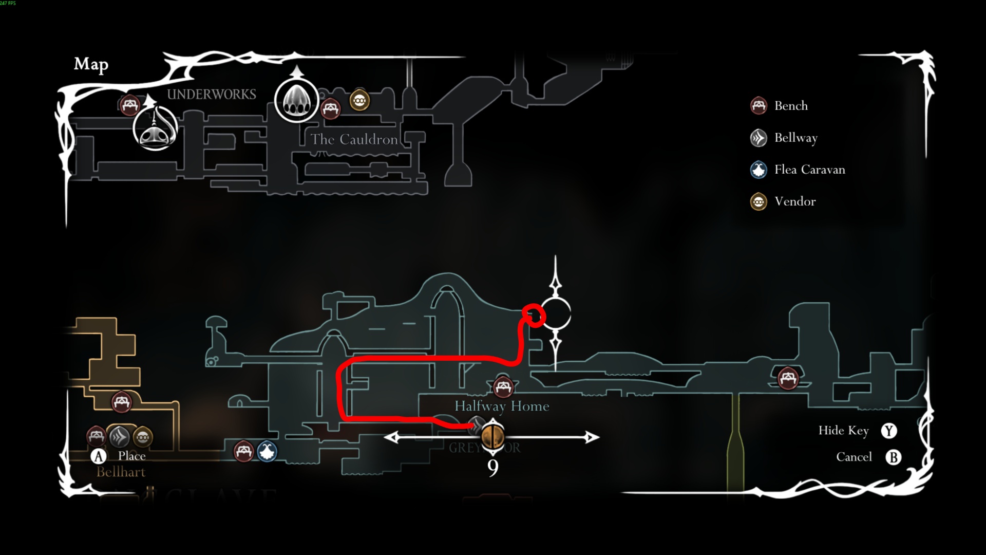 Pathing to Sinner’s Road entrance (Image via Team Cherry | Deltia’s Gaming)