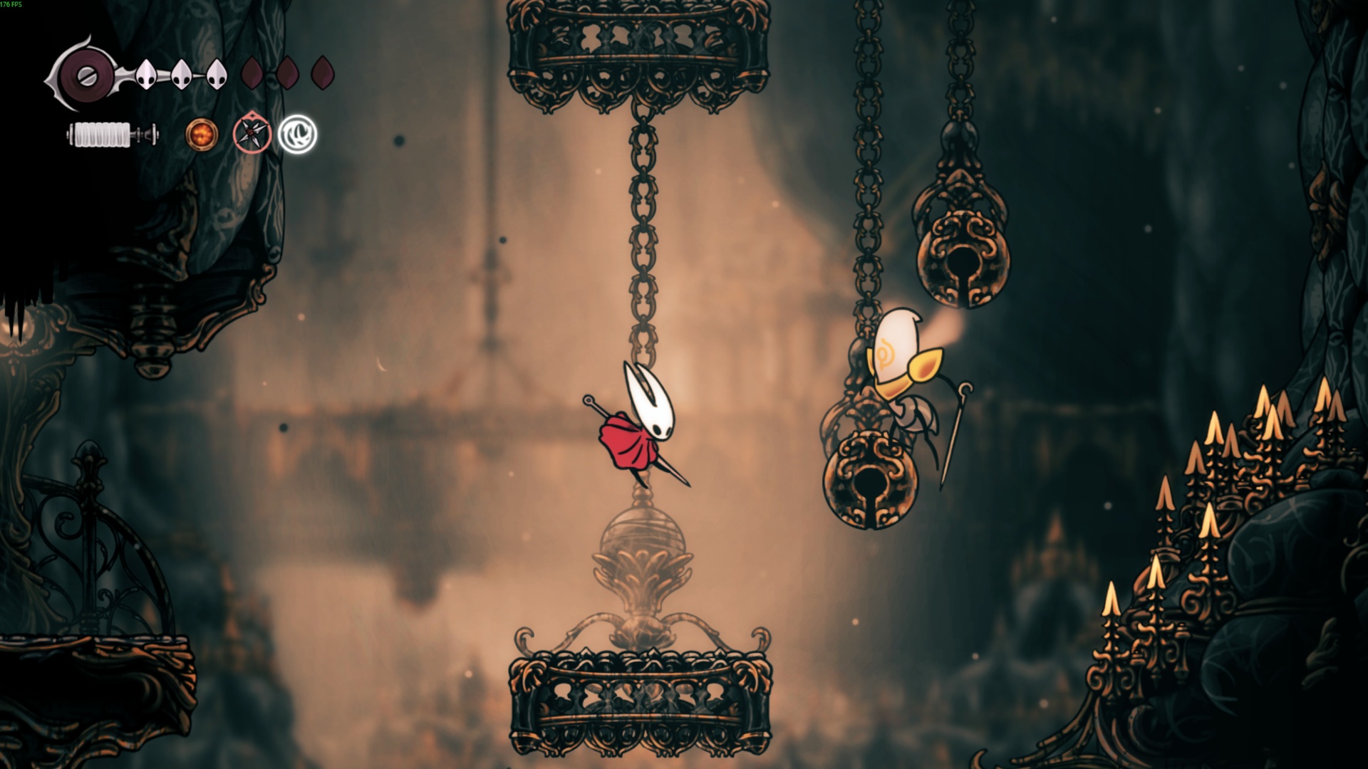 Fight fierce foes with the Sharpdart skill in Silksong (Image via Team Cherry | Deltia’s Gaming)