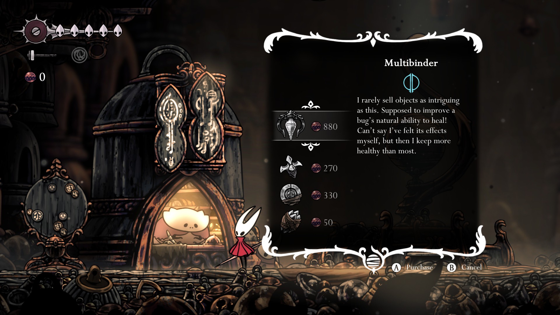 You will need a lot of Rosaries if you want to get this Tool (Image via Team Cherry)