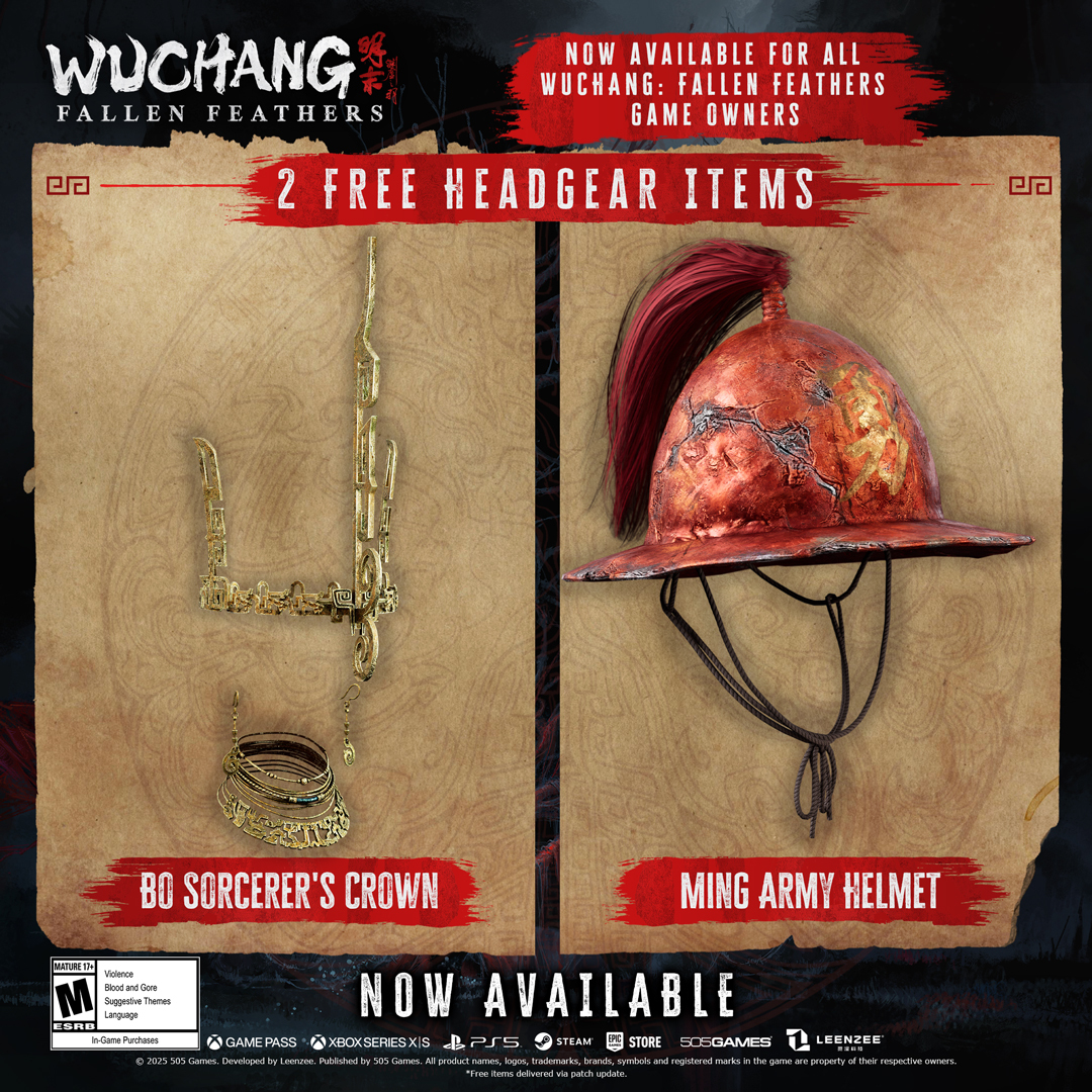 New free headgear in Wuchang Fallen Feathers patch 1.6.