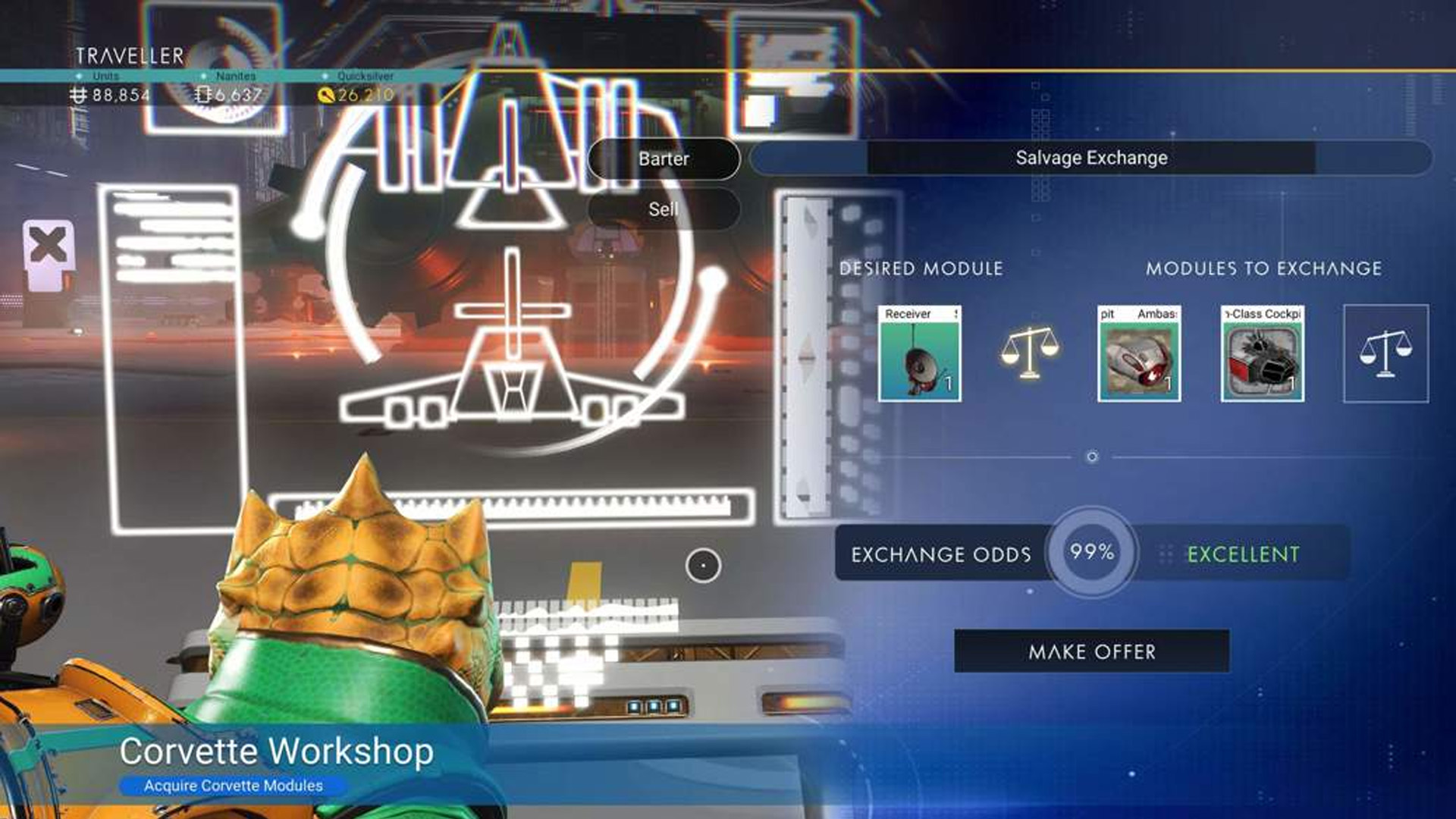 Trade advanced Corvette modules
