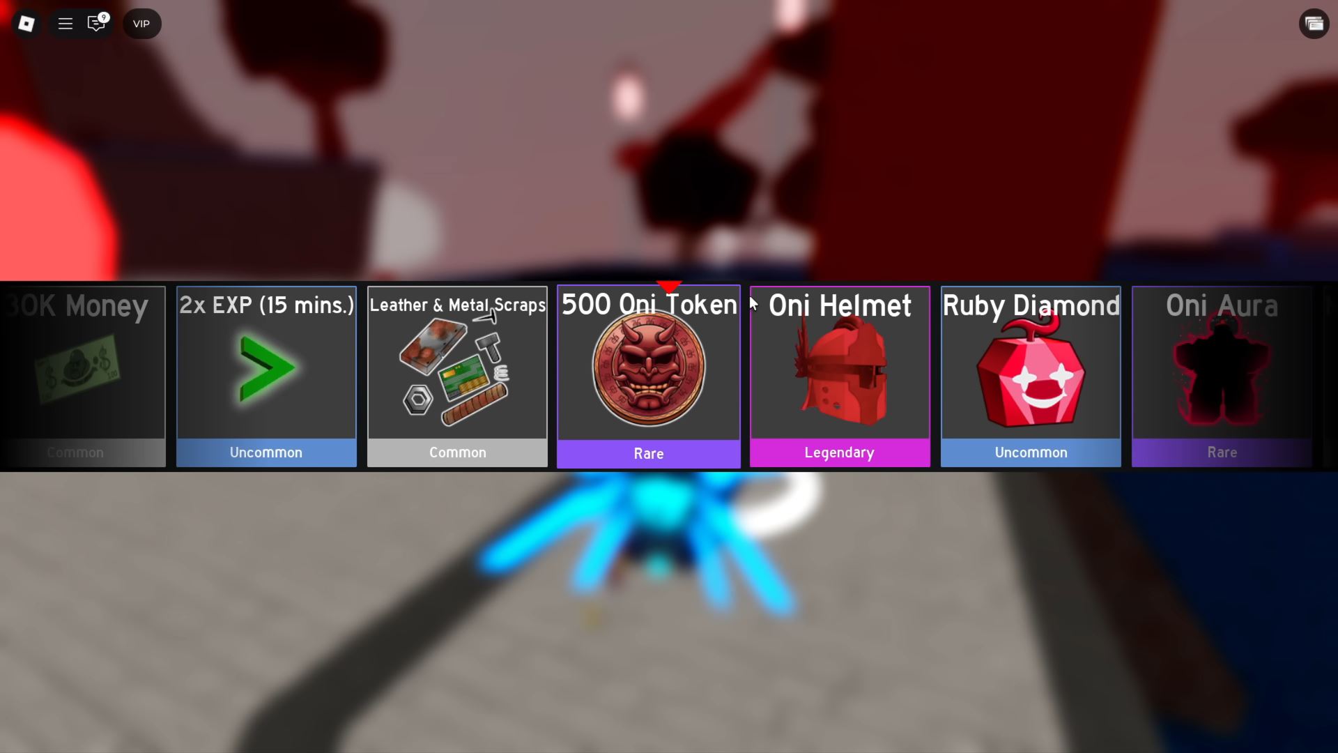 Oni token from gacha (Image via Roblox Corporation)