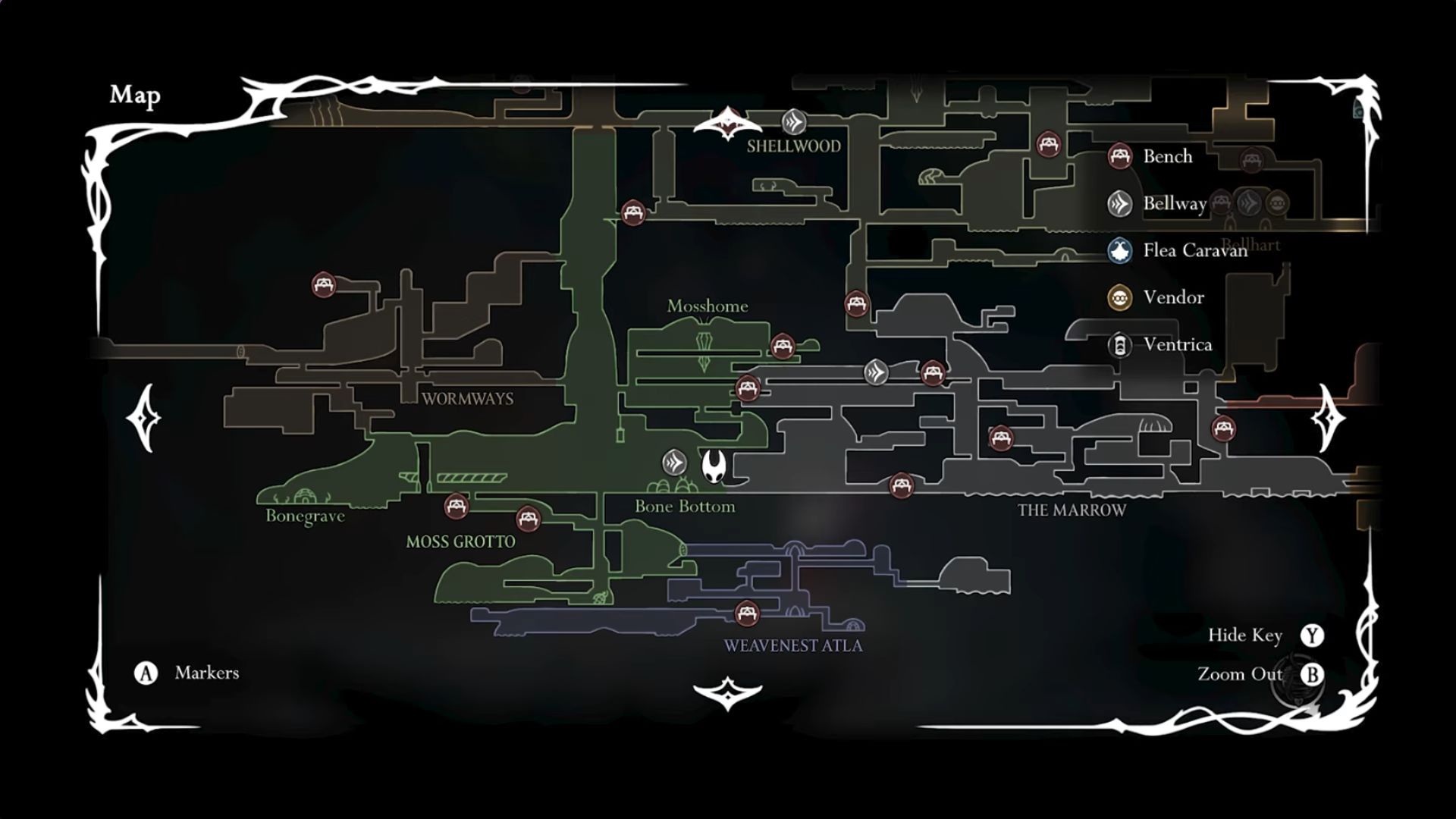 Passing Of The Age Wish in Hollow Knight Silksong - Moss Grotto - Bone Bottom - Mister Mushroom Location 2