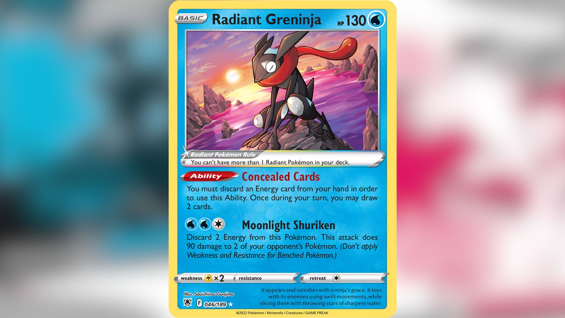 Radiant Greninja is no longer usable in the Standard format of the Pokemon TCG (Image via TPC)