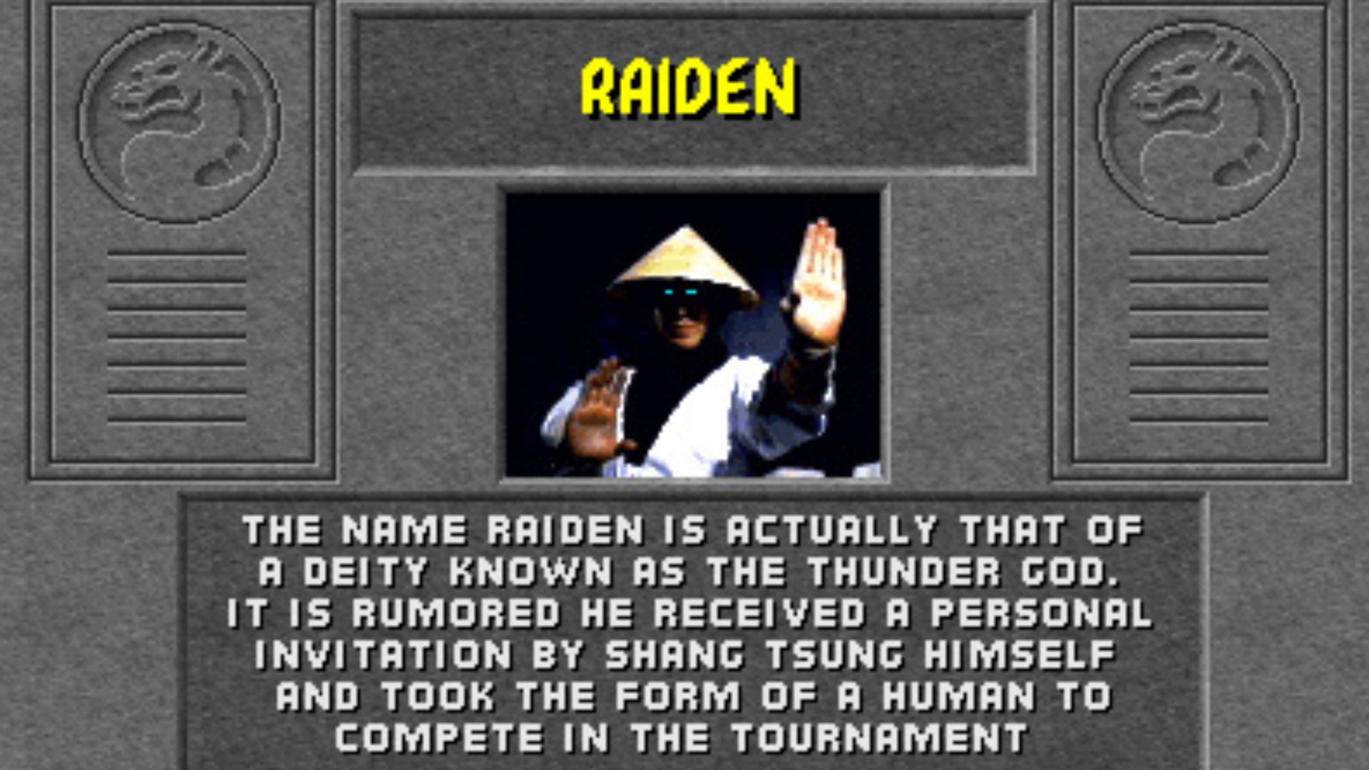 His bio in the first game (Image via Midway Games and NetherRealm Studios)