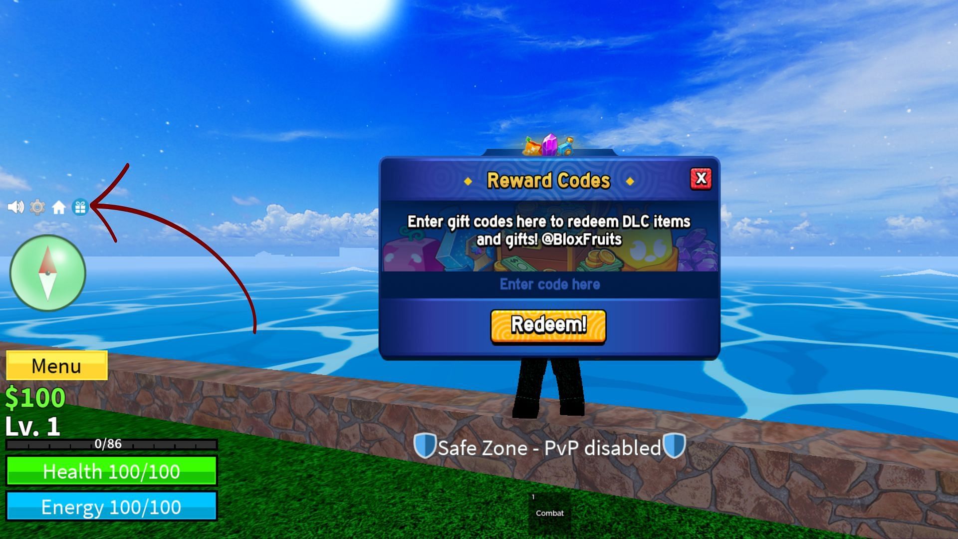 Redeeming Blox Fruits codes