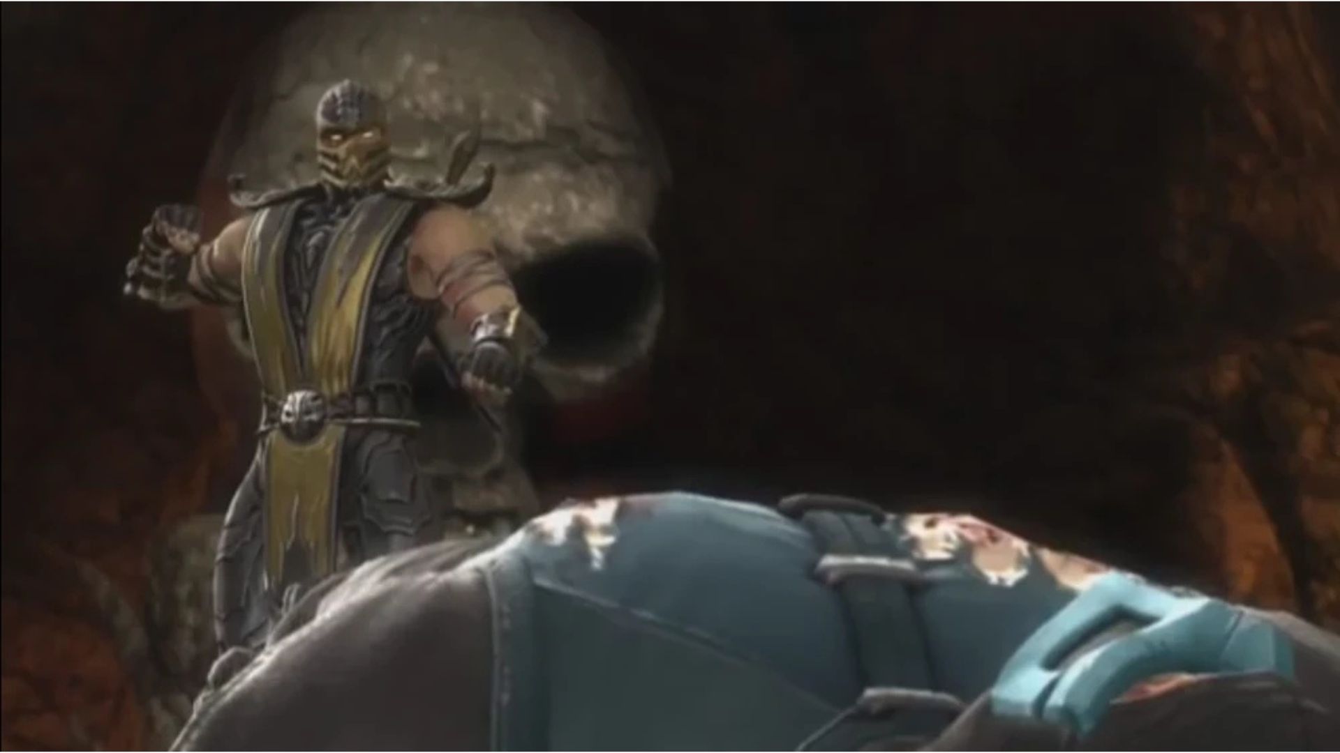 Scorpion defeating Sub-Zero (Image via Netherrealm Studios)