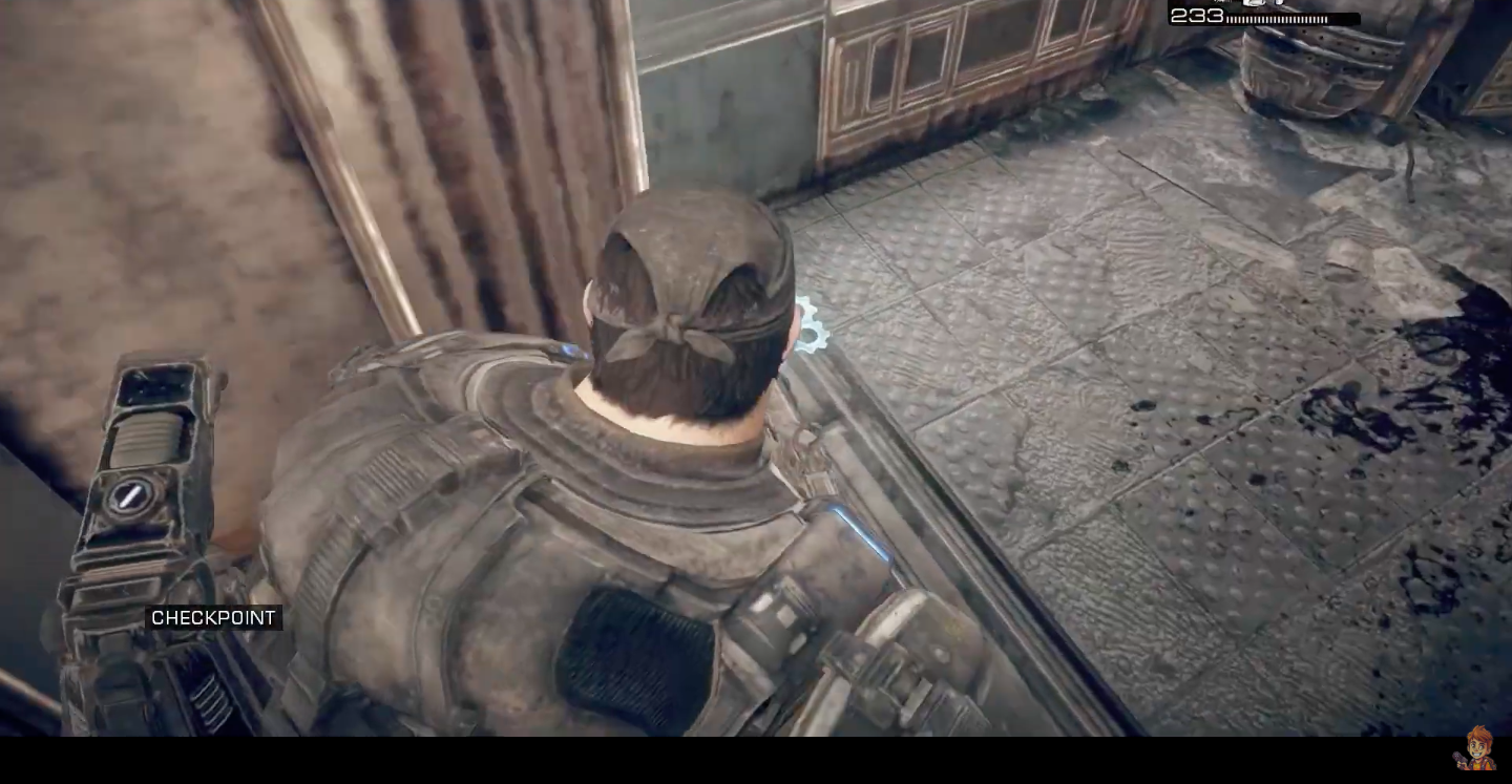 Look near the window to collect the COG tag (Image via Xbox Game Studios | Game Guides Channel/YouTube)