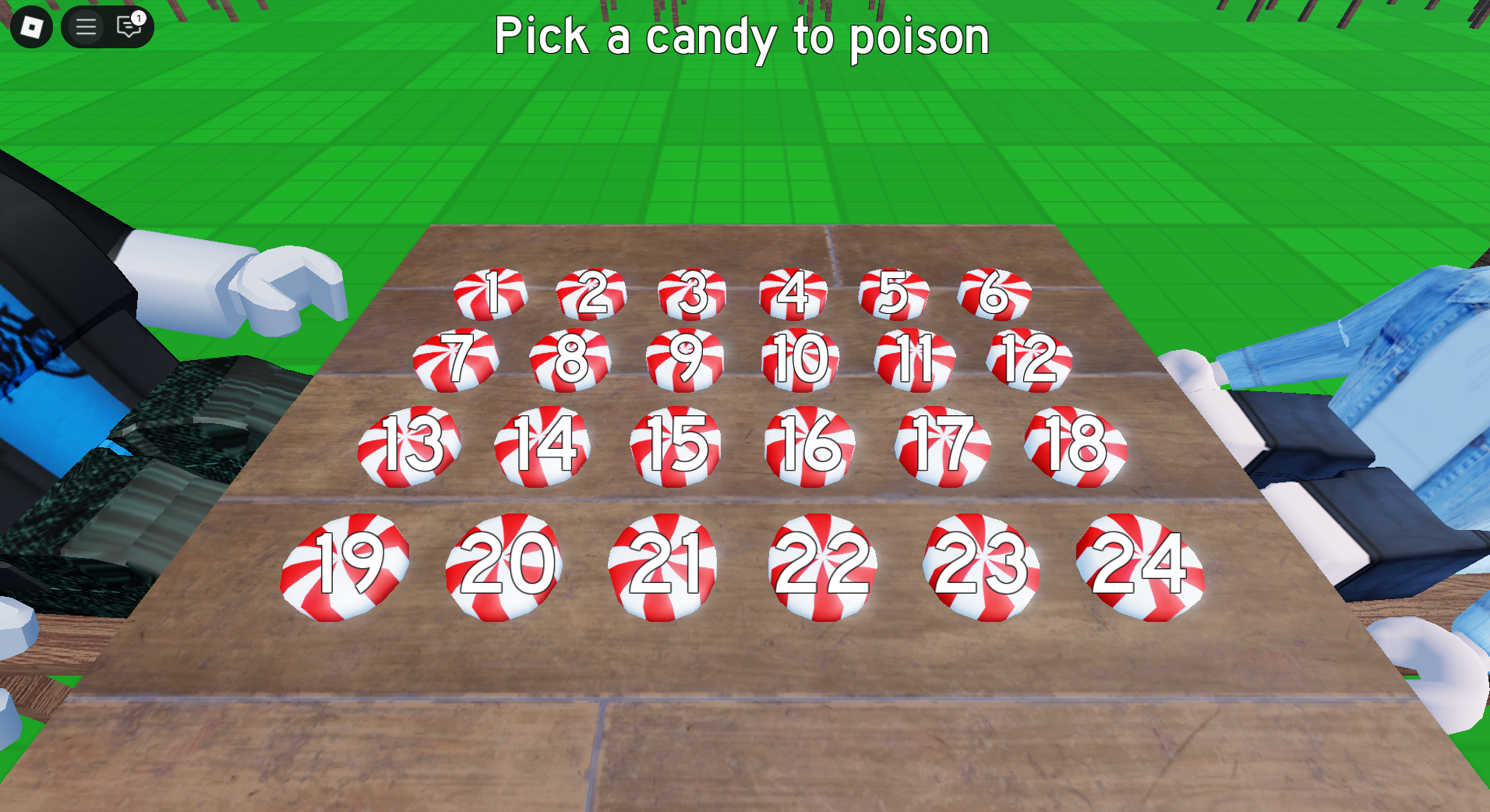 Pick a Candy to poison (Image via Roblox Corporation)