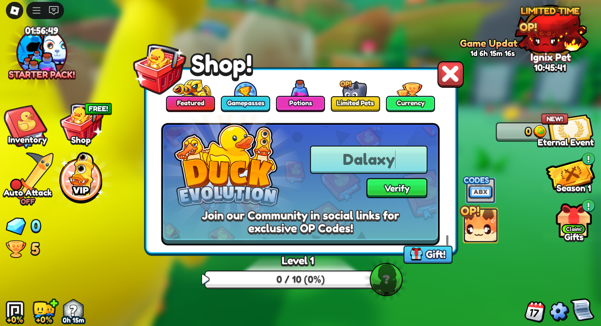 Redeeming Codes (Image via Roblox Corporation)