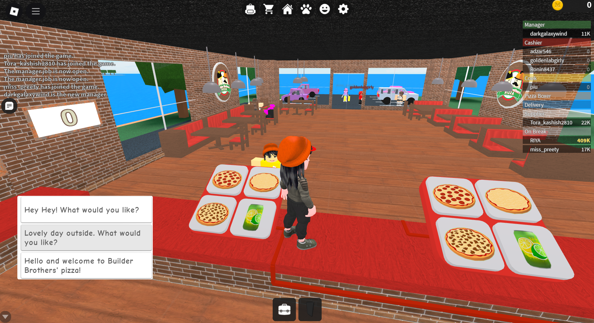 Working as a cashier (Image via Roblox Corporation)