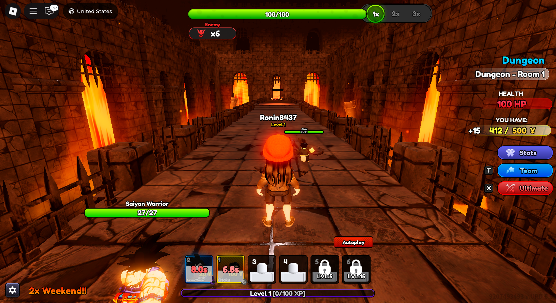 Rangers Fighting in the Dungeon (Image via Roblox Corporation)
