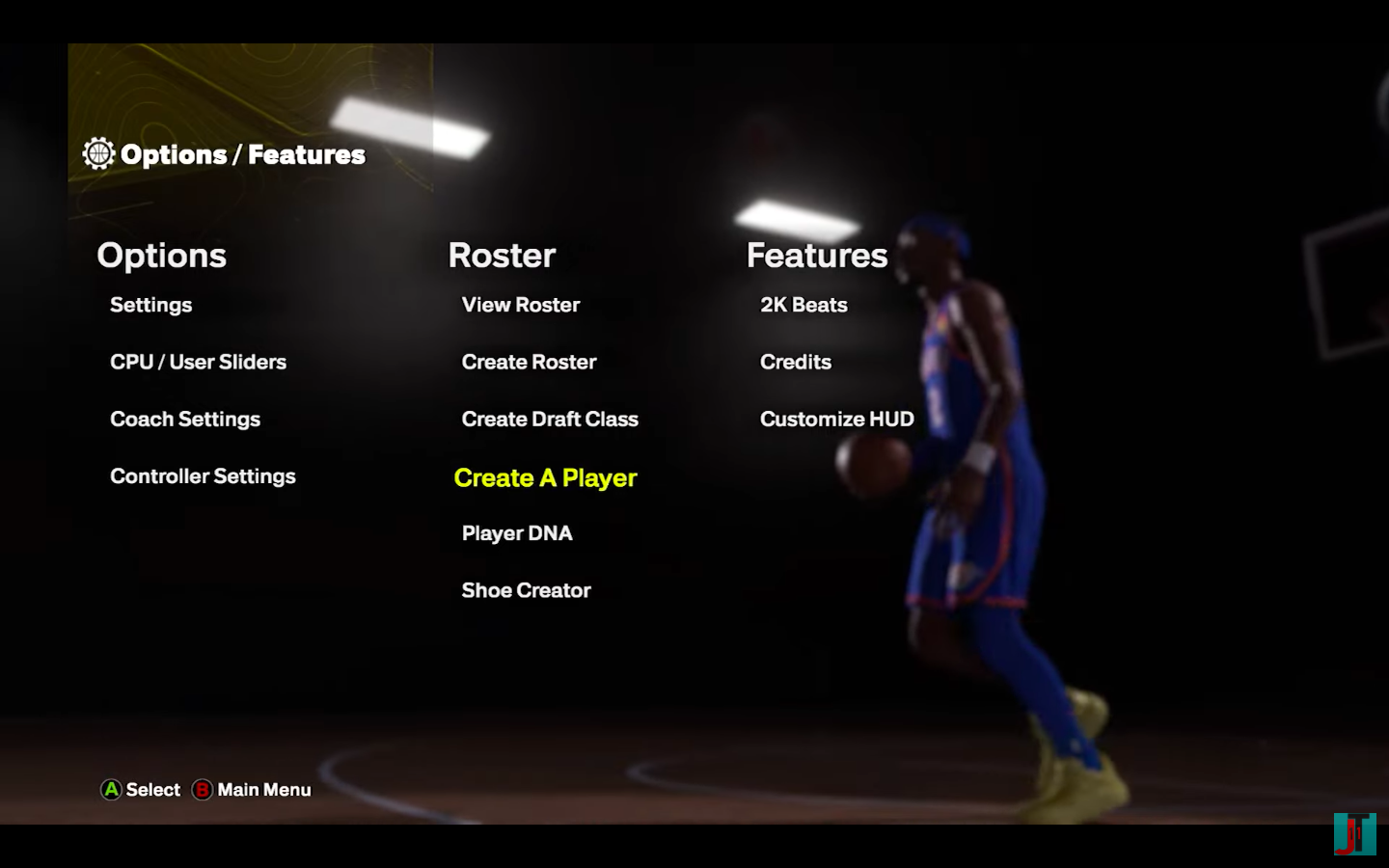 Locate the shoe creator option at the bottom of the list (Image via 2K | JT11/YouTube)