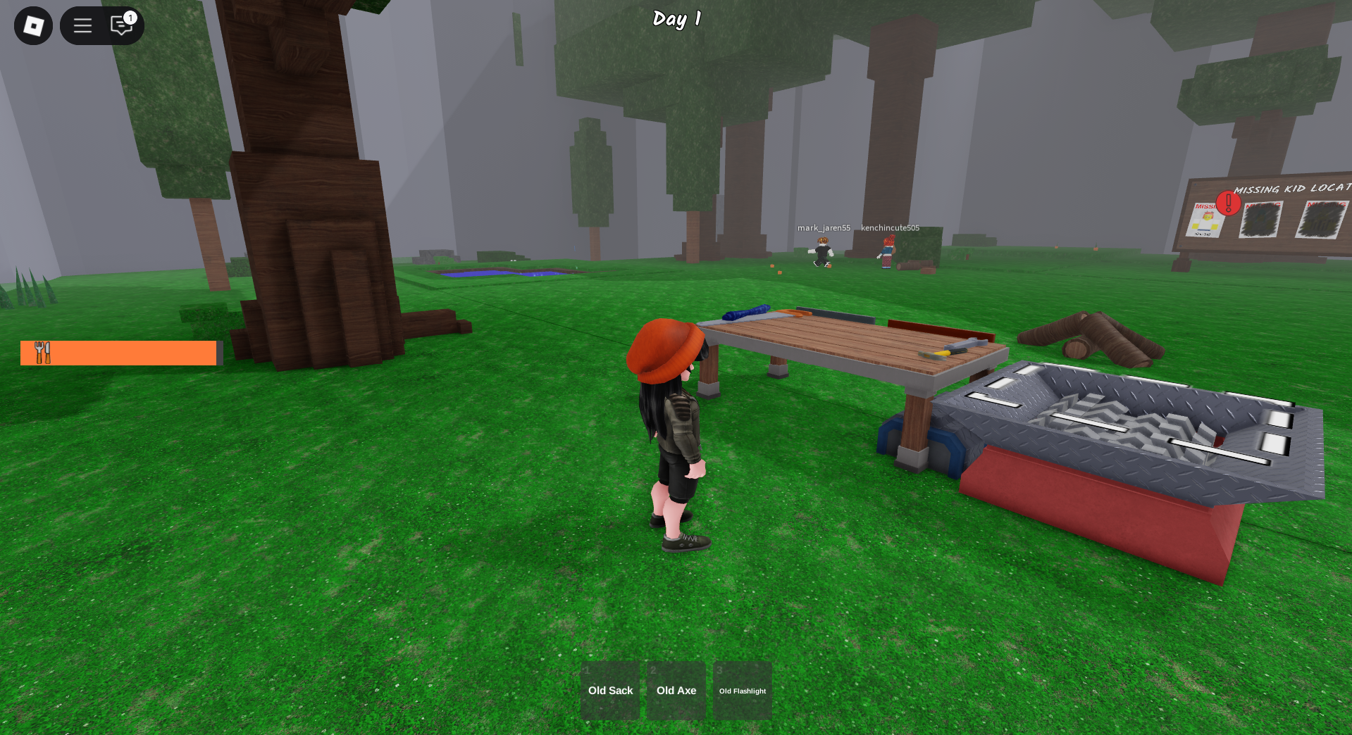 The Crafting Table in 99 Nights in the Forest (Image via Roblox Corporation)