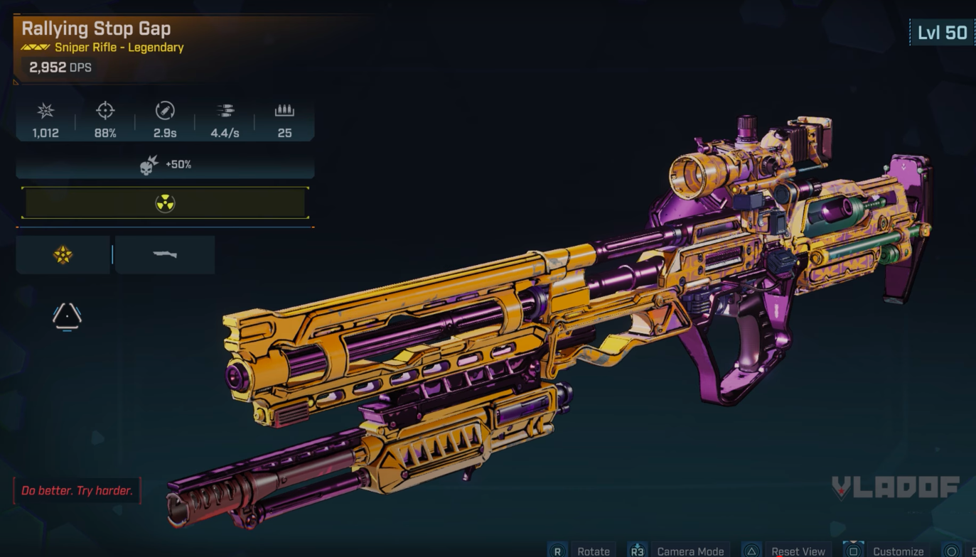 Stop Gap Legendary Sniper Rifle in the game (Image via 2K)