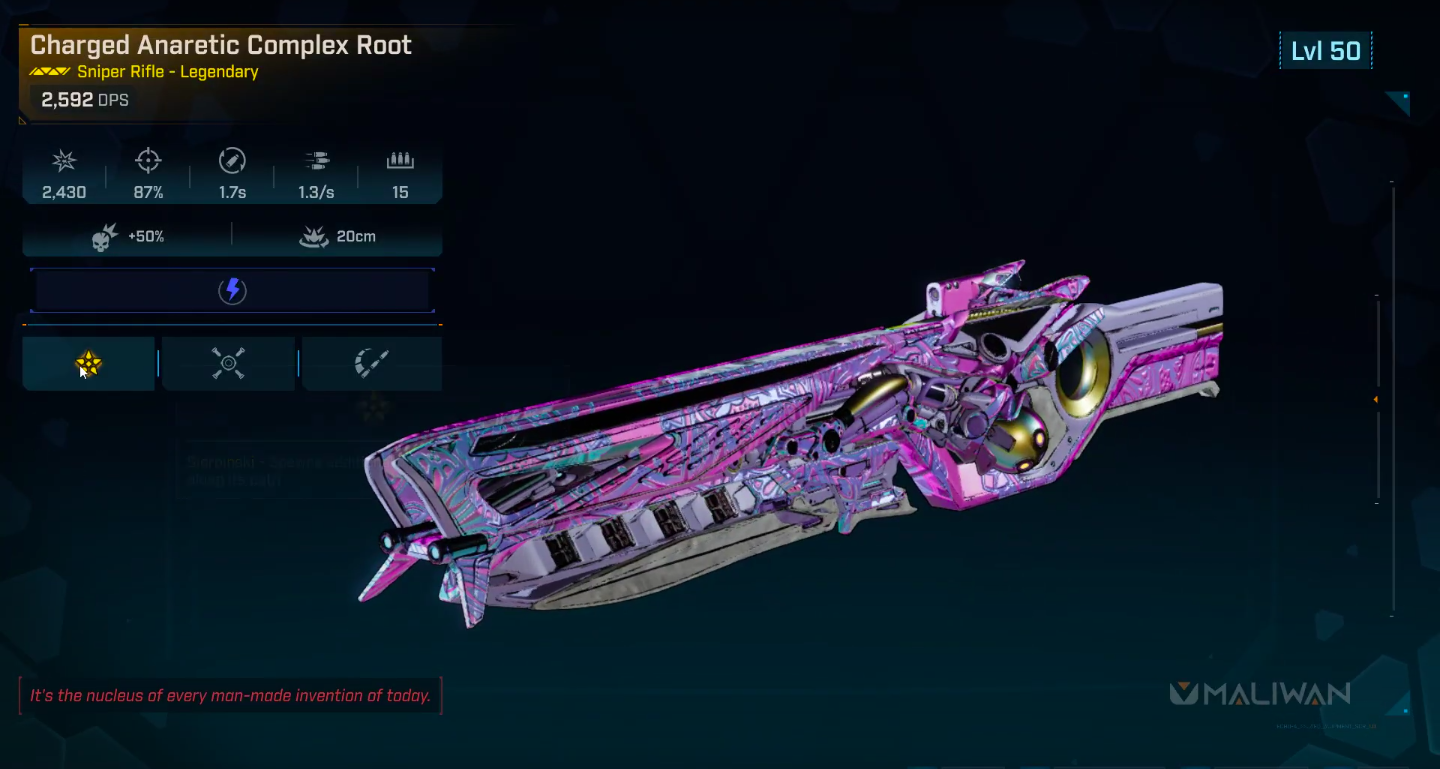 The Complex Root Legendary Sniper Rifle in the game (Image via 2K)