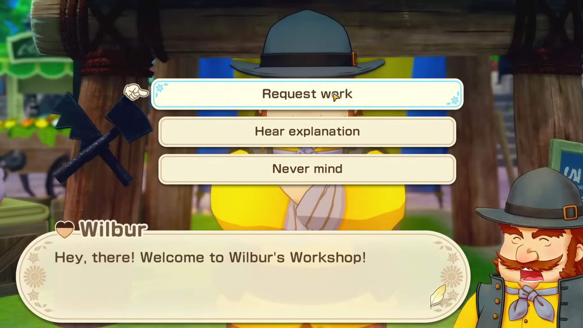Visit Wilbur's Workshop (Image via XSEED Games)