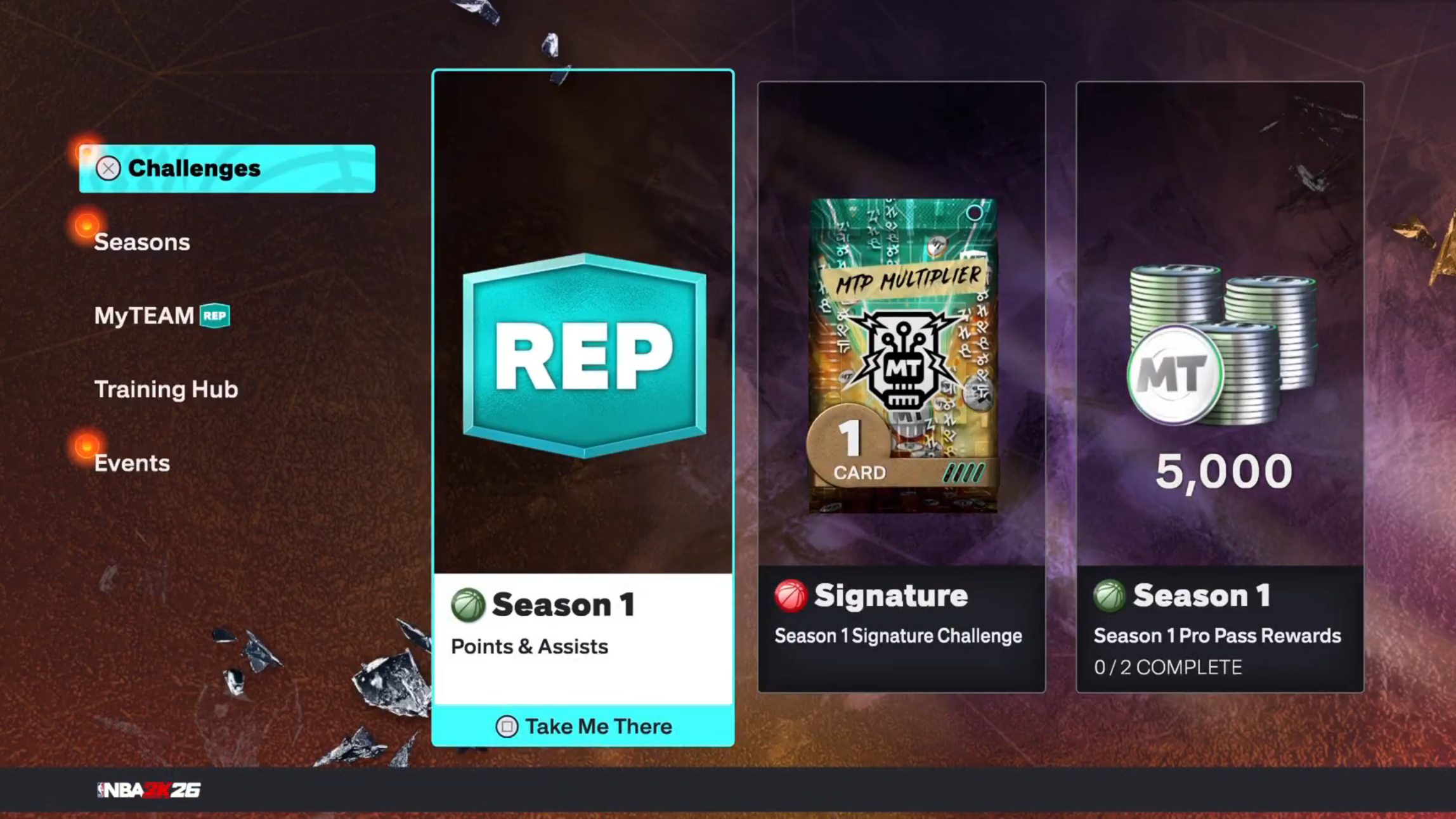 'Home' page in MyTeam Game mode (Image via 2K Games)