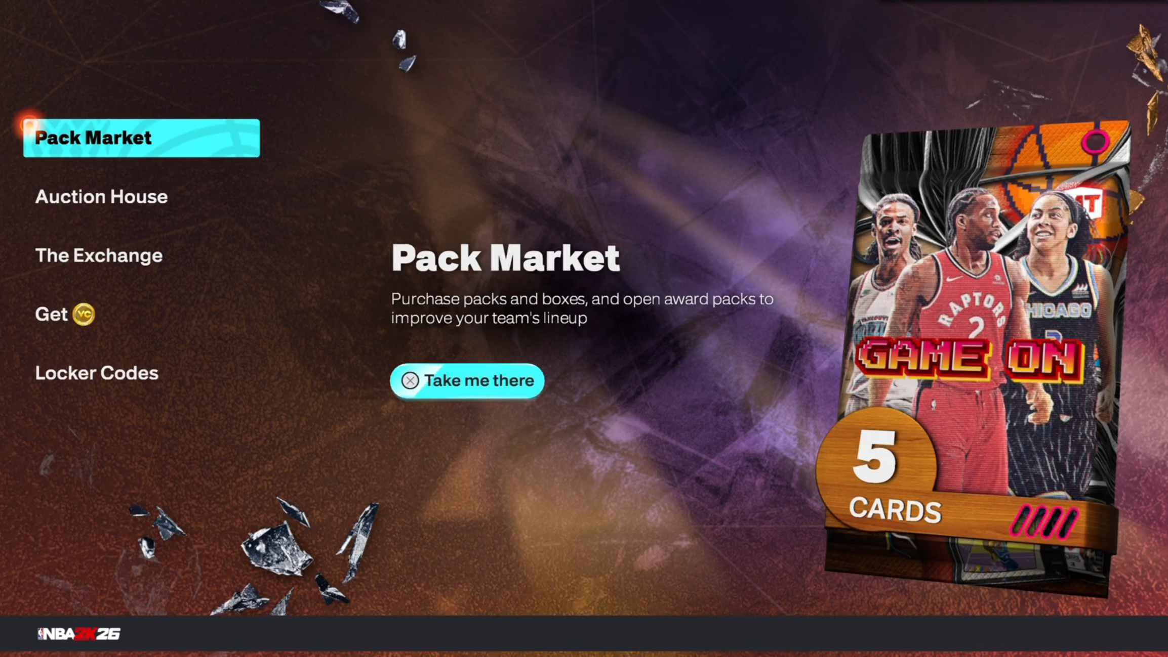 'Market' page in MyTeam Game mode (Image via 2K Games)