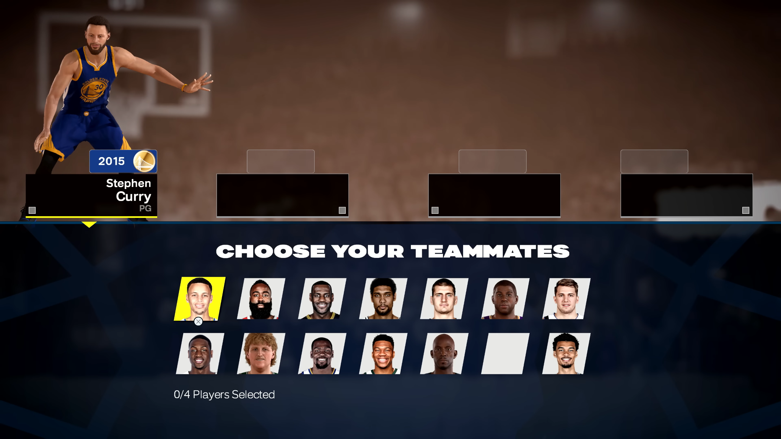 Choose your teammates for the warm-up game (Image via 2K Games)