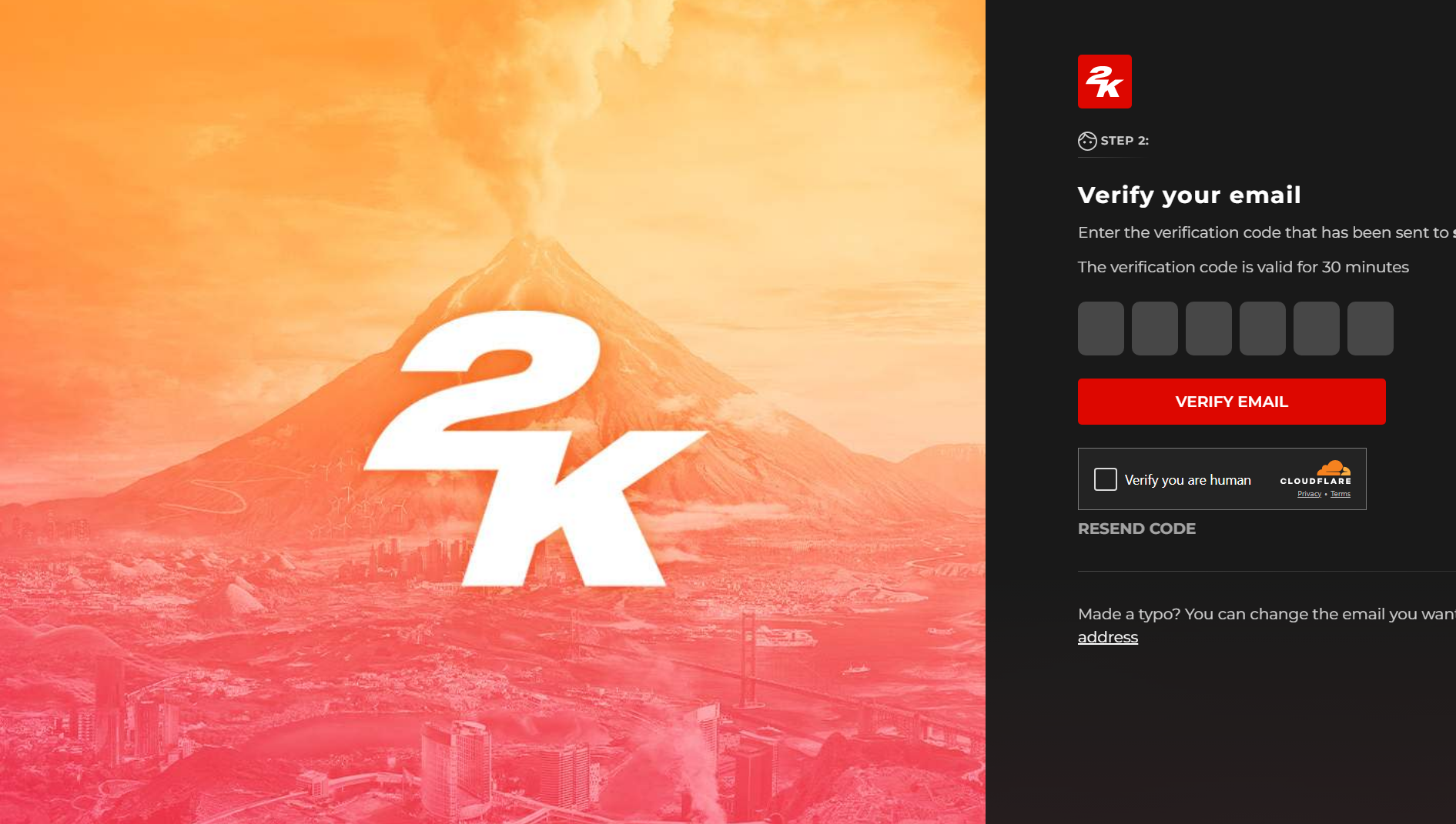 Verify your Email ID (Image via 2K Games)
