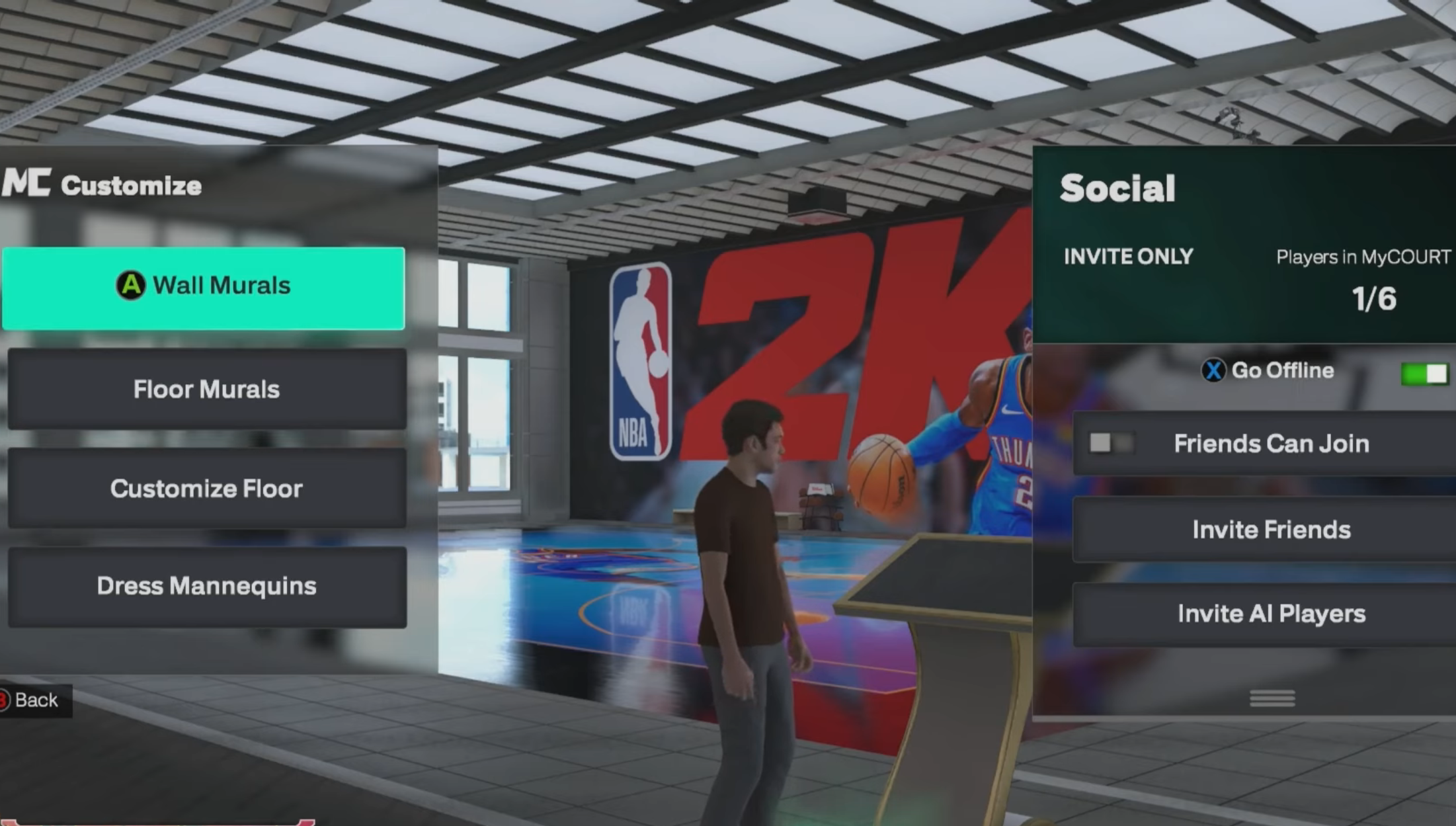 Customize your MyCourt (Image via 2K Games)