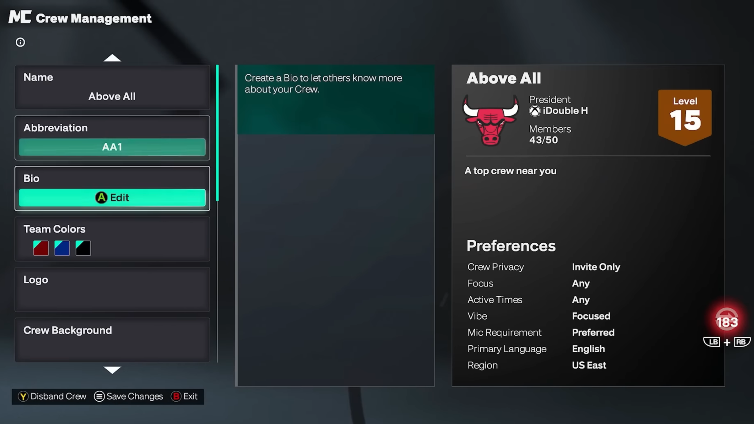 Manage your Crews in NBA 2K26 (Image via 2K Games)