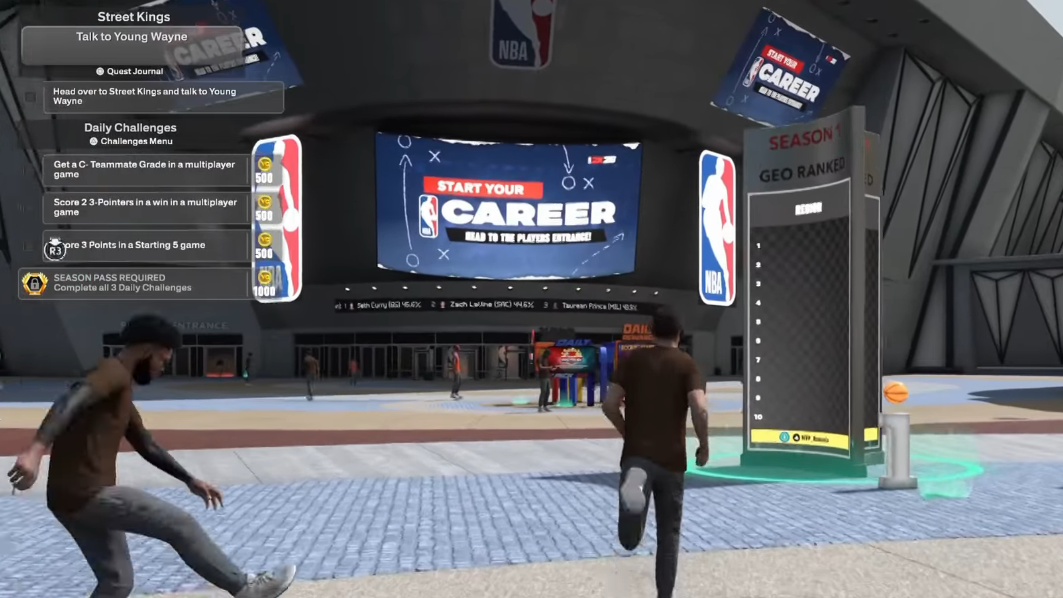 Take note of the three different types of leaderboards in The City (Image via 2K Games)