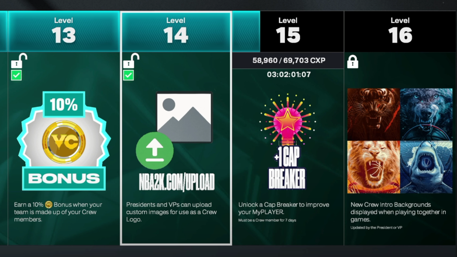 Rank up to Crew Level 14 to use custom photos (Image via 2K Games)