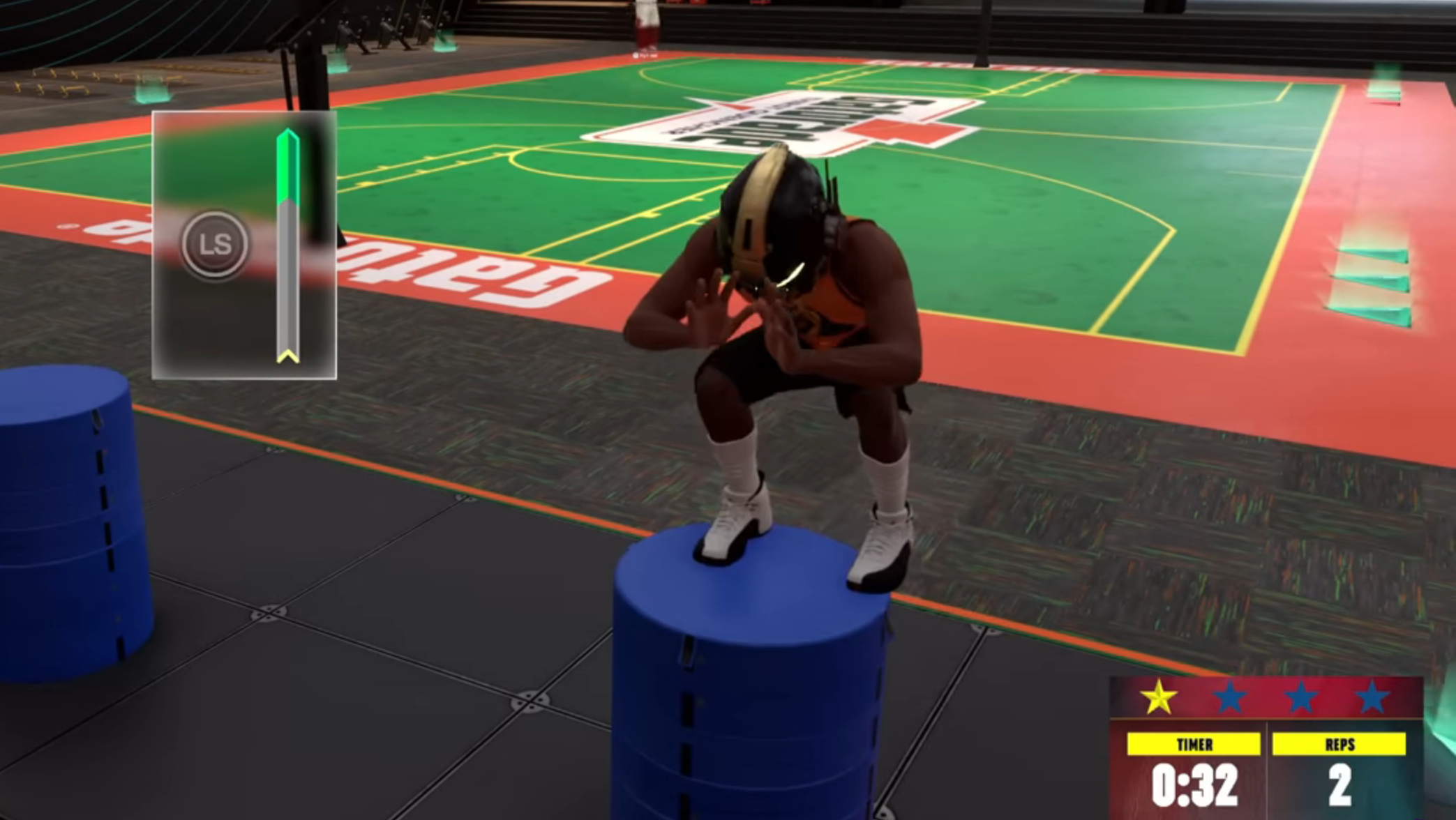 Try the different training machines in the facility (Image via 2K Games)