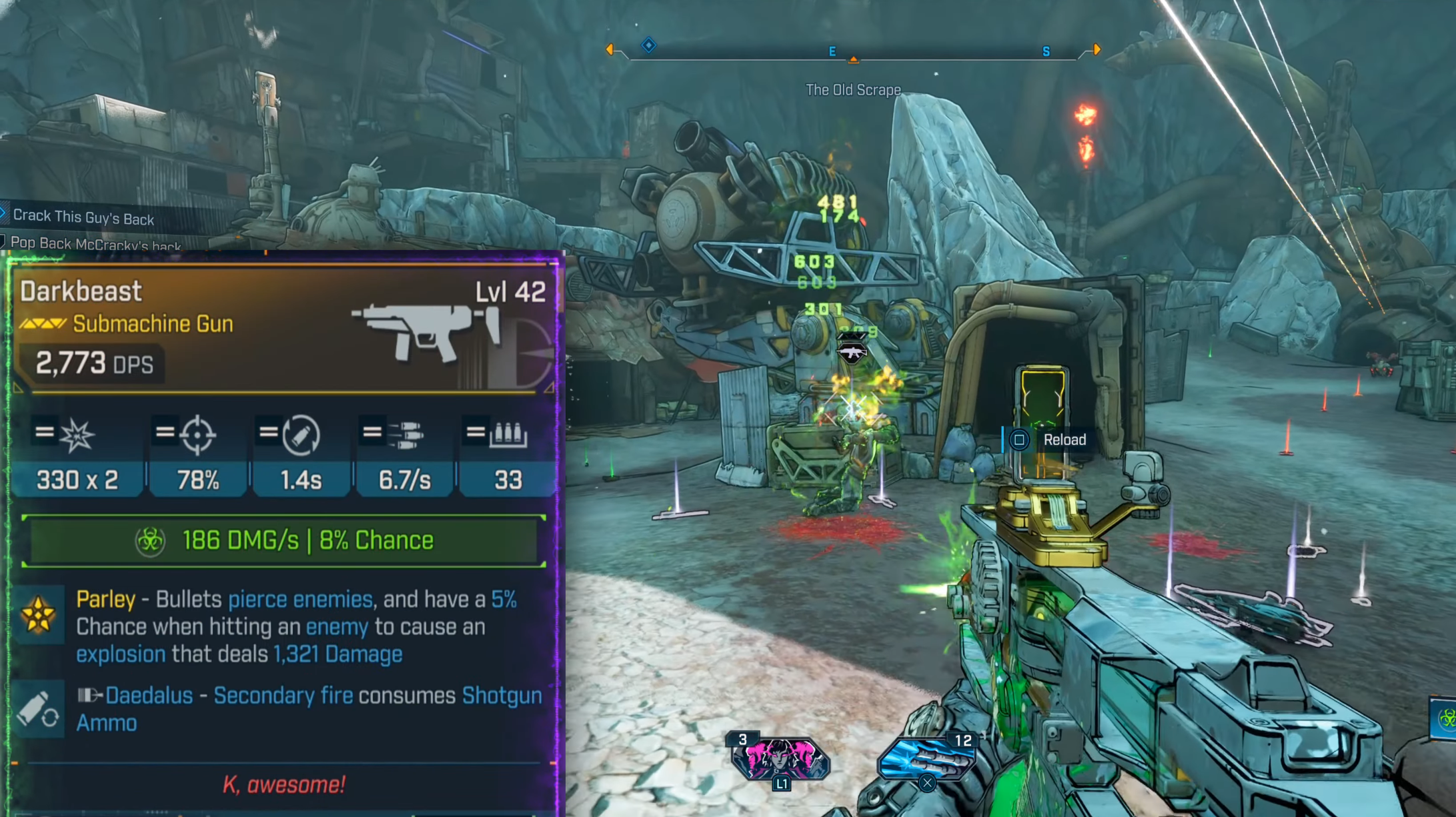 Submachine Gun weapon overview in Borderlands 4 (Image via 2K Games)