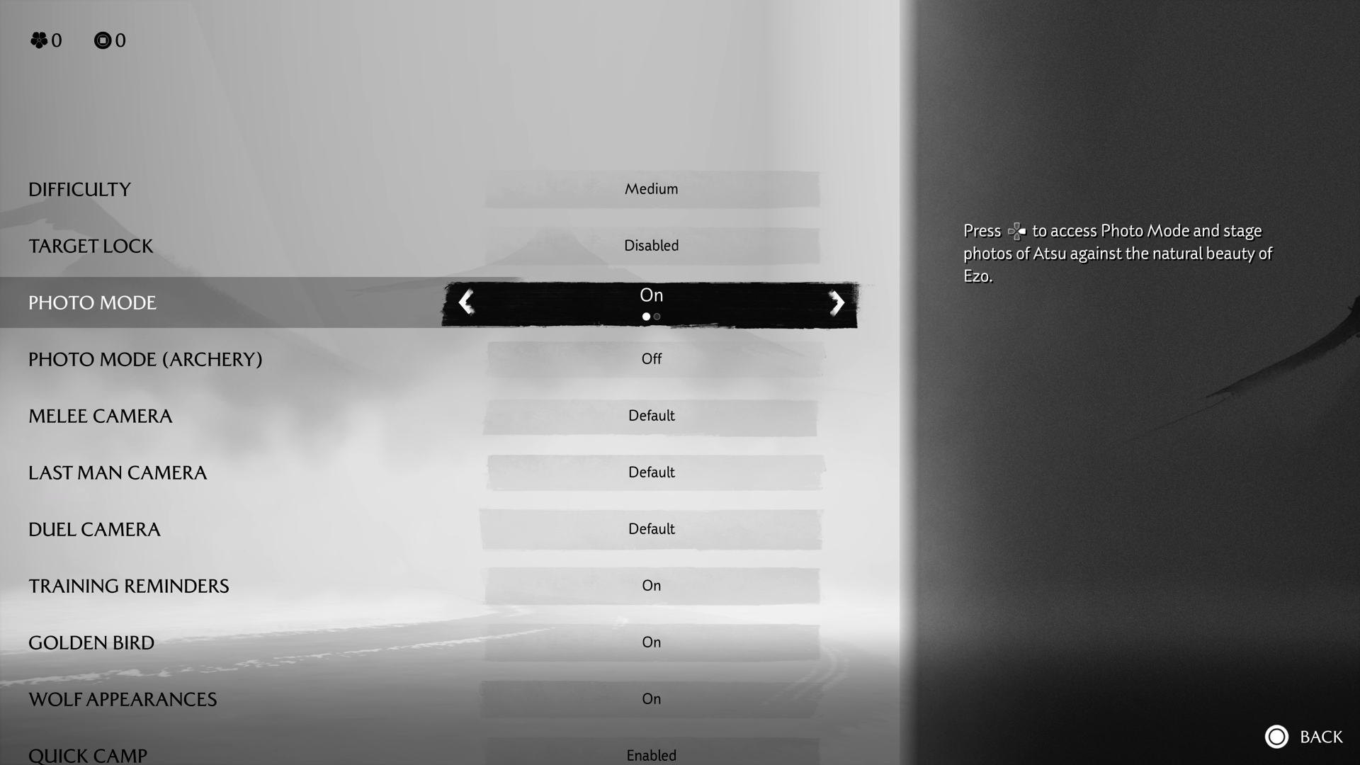 Ghost of Yotei settings [Source: Deltias Gaming/Sucker Punch]